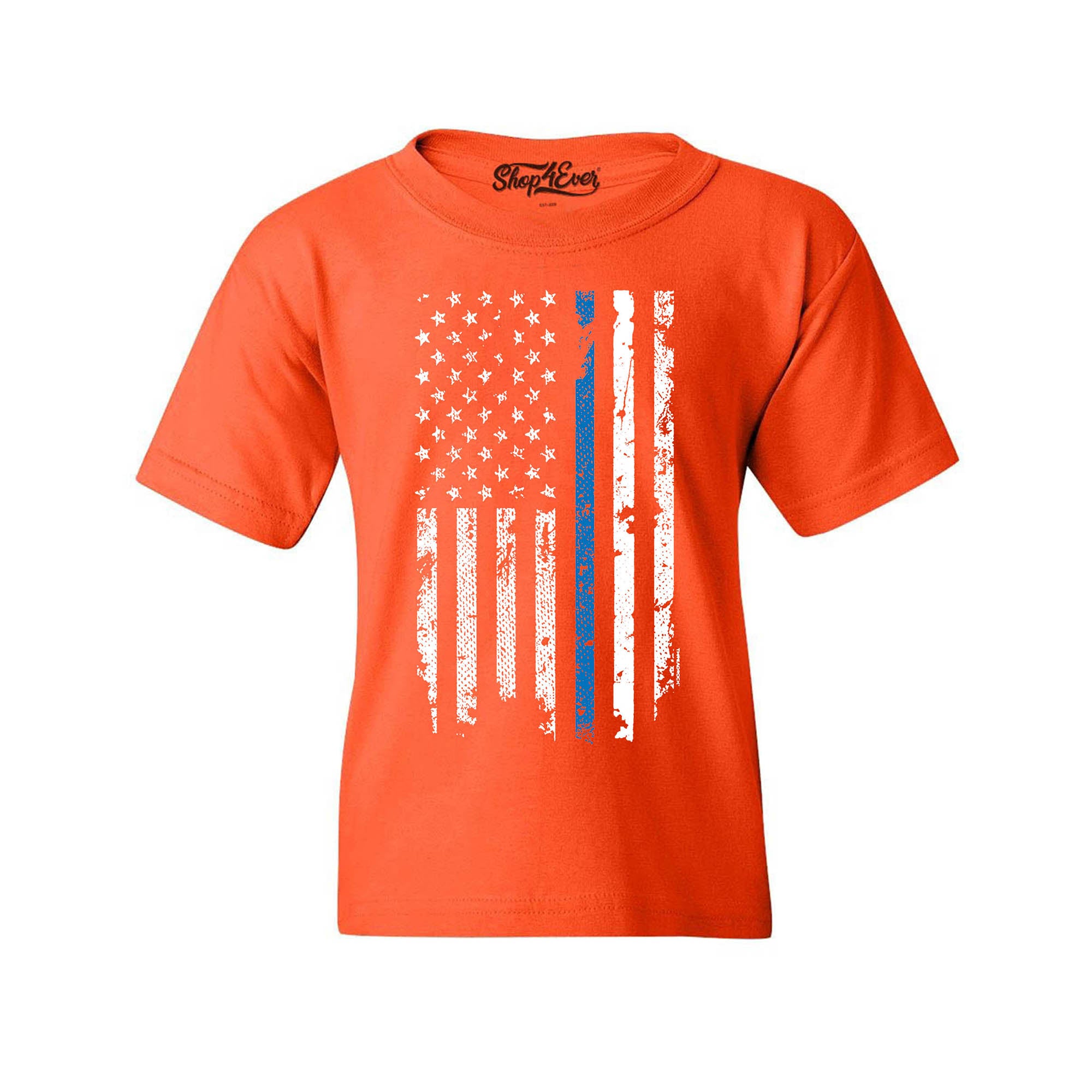 Police Officer American Flag Blue Line USA Law Enforcement Youth's T-Shirt