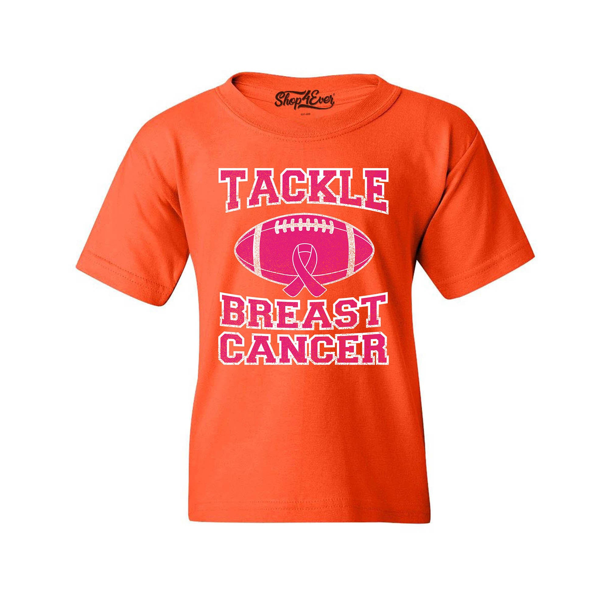 Tackle Breast Cancer Awareness Youth's T-Shirt Ribbon Support Child's Tee Shirts