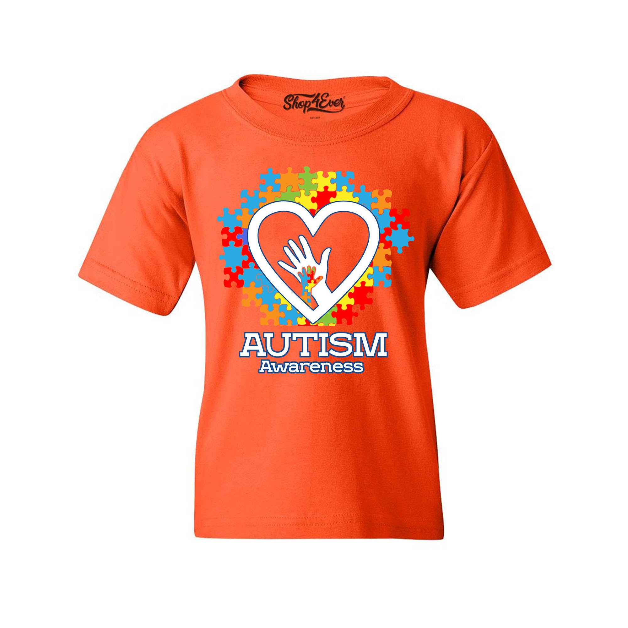 Autism Awareness Hands in Heart Child's T-Shirt Kids Tee
