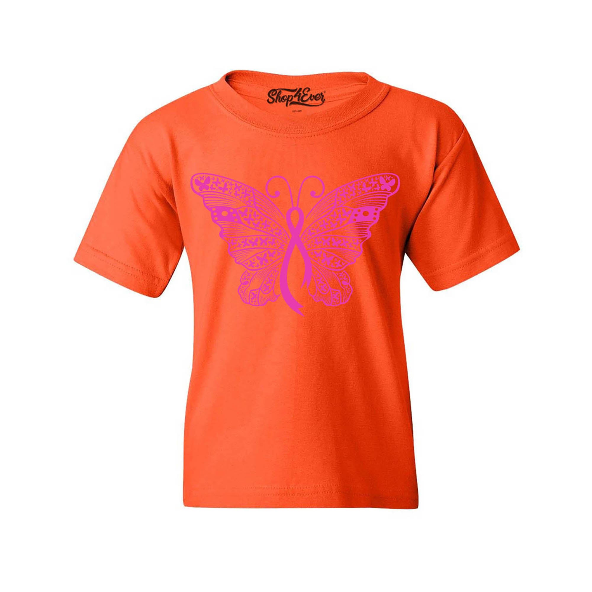 Pink Ribbon Butterfly Breast Cancer Awareness Youth's T-Shirt
