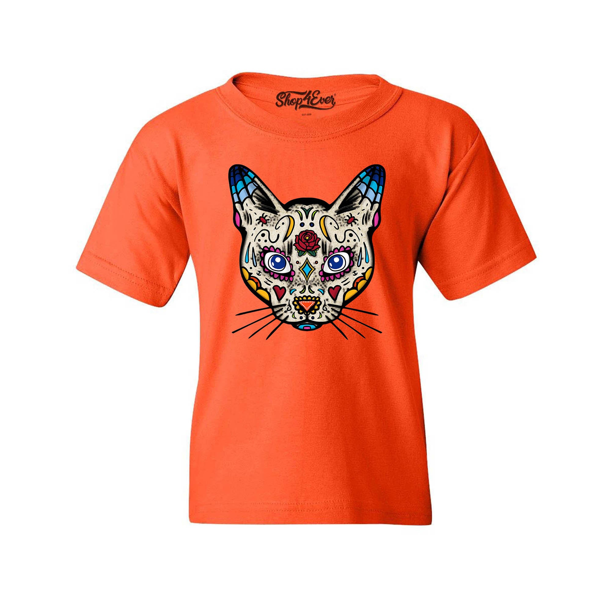 Day of The Dead Skull Child's Tee Sugar Cat Youth's T-Shirt