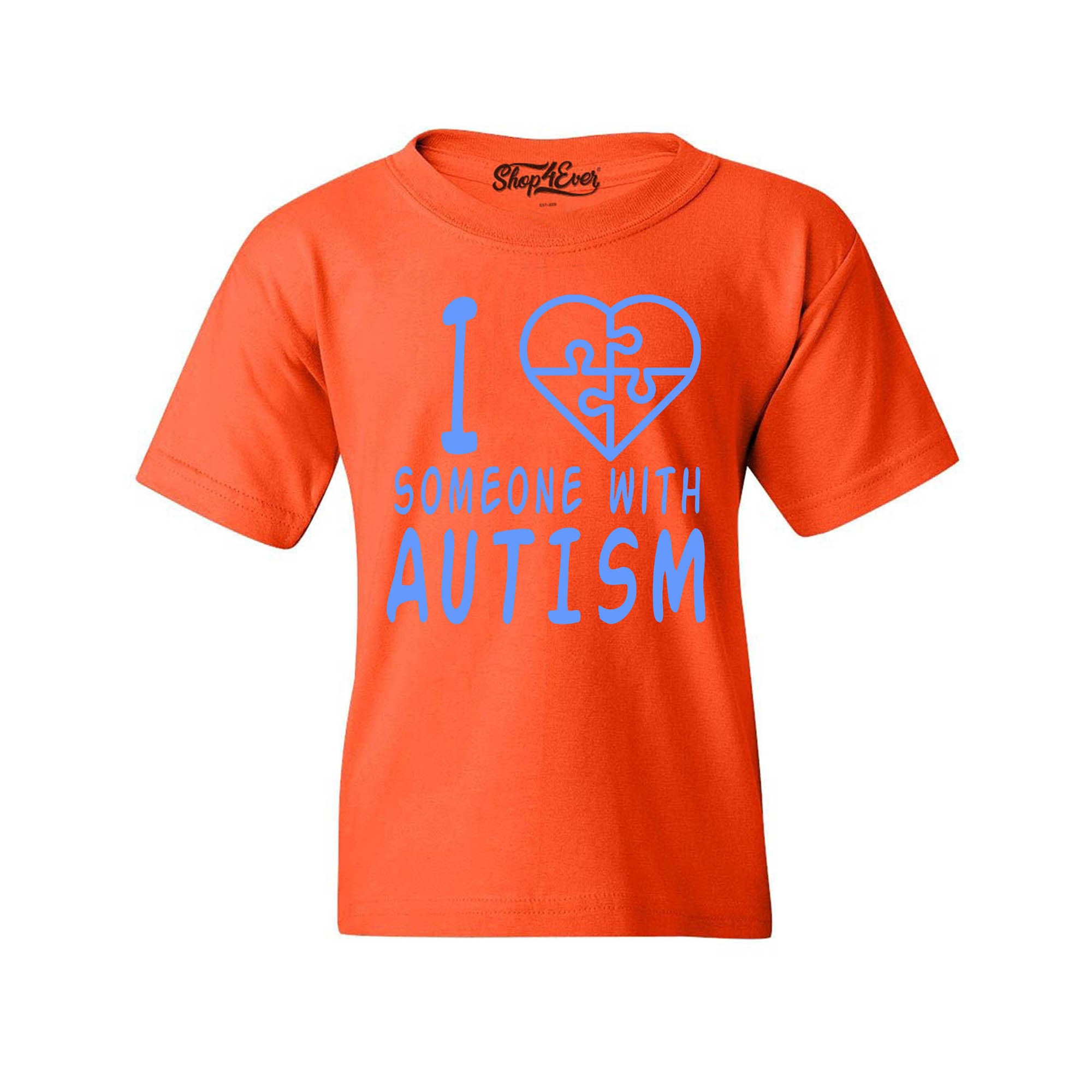 I Love Someone with Autism Blue Autism Awareness Child's T-Shirt Kids Tee