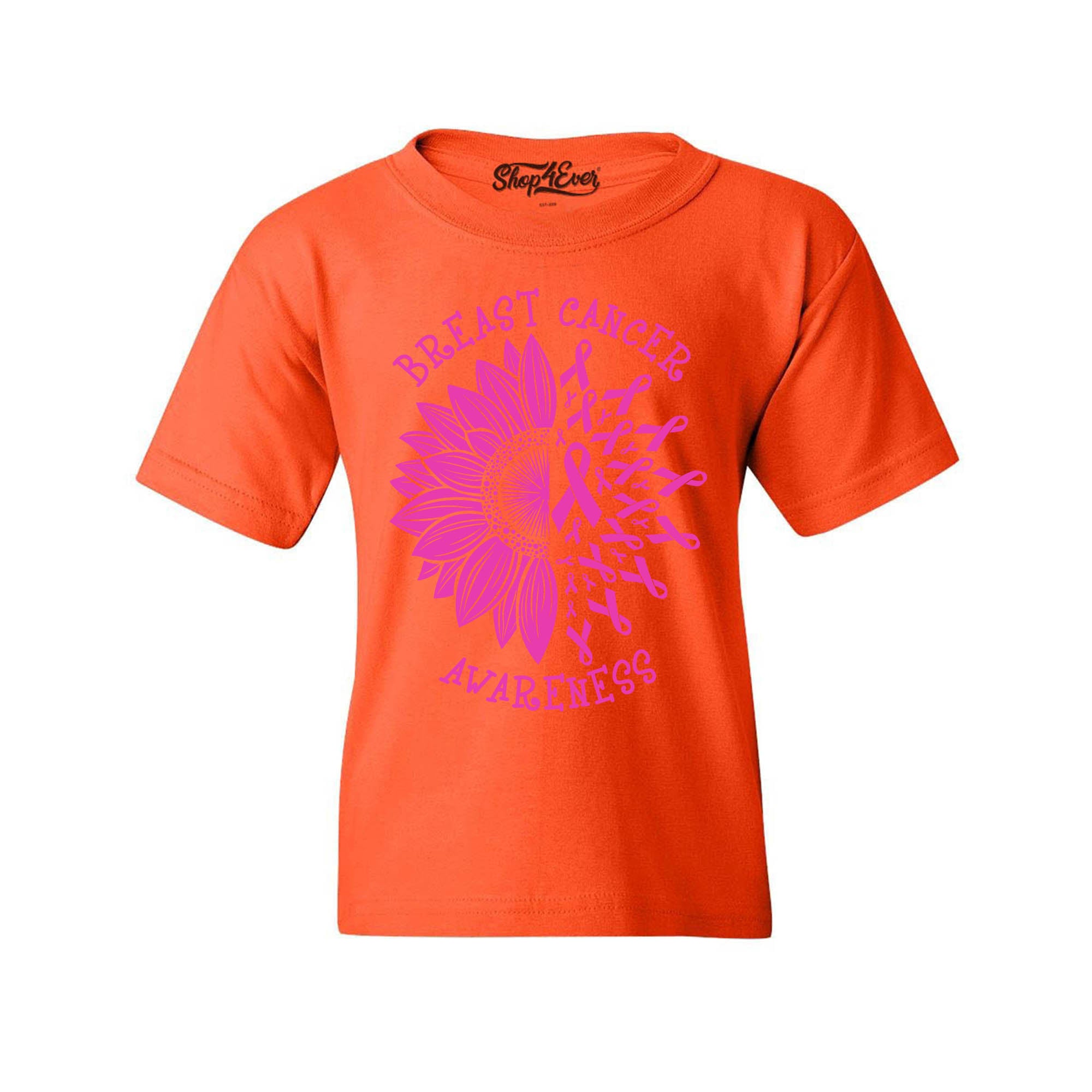 Sunflower Pink Ribbon Breast Cancer Awareness Youth's T-Shirt