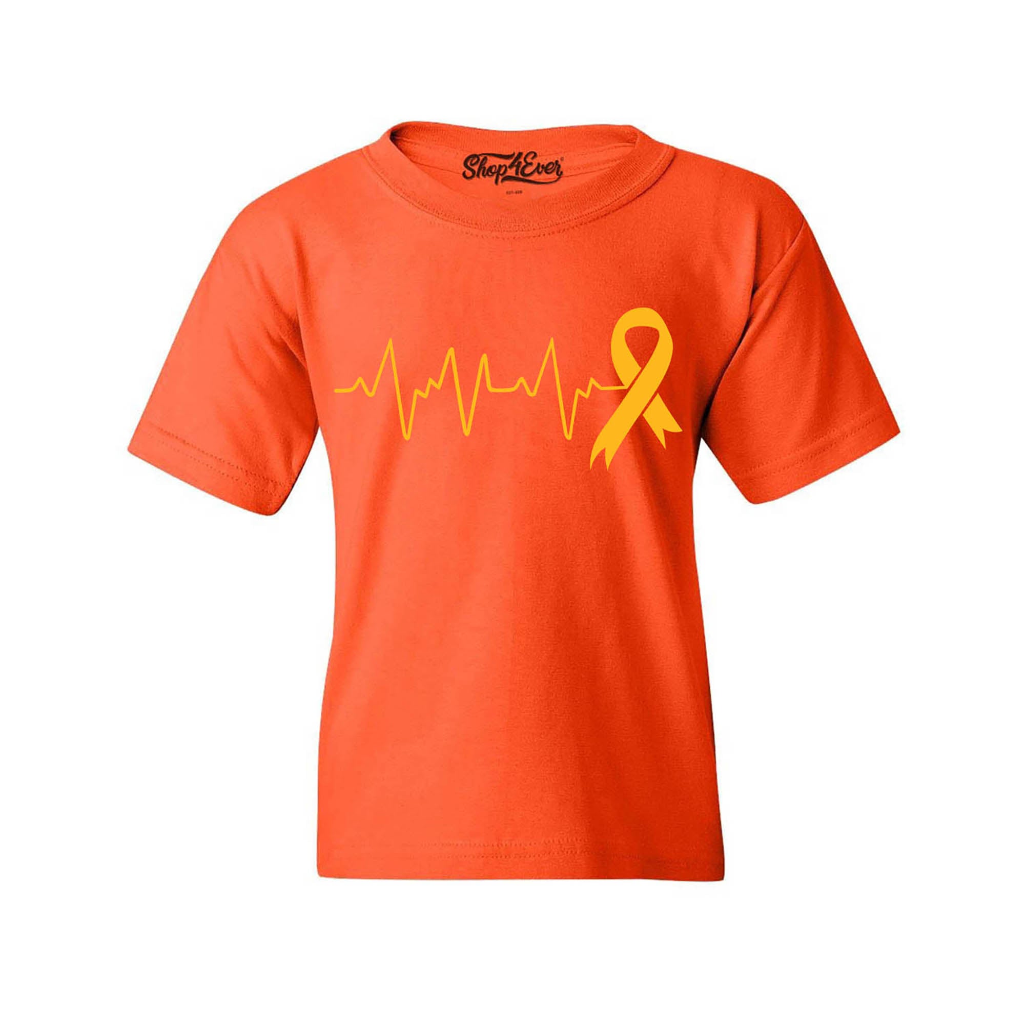 Heartbeat Gold Ribbon Childhood Cancer Awareness Kids Child Youth's T-Shirt
