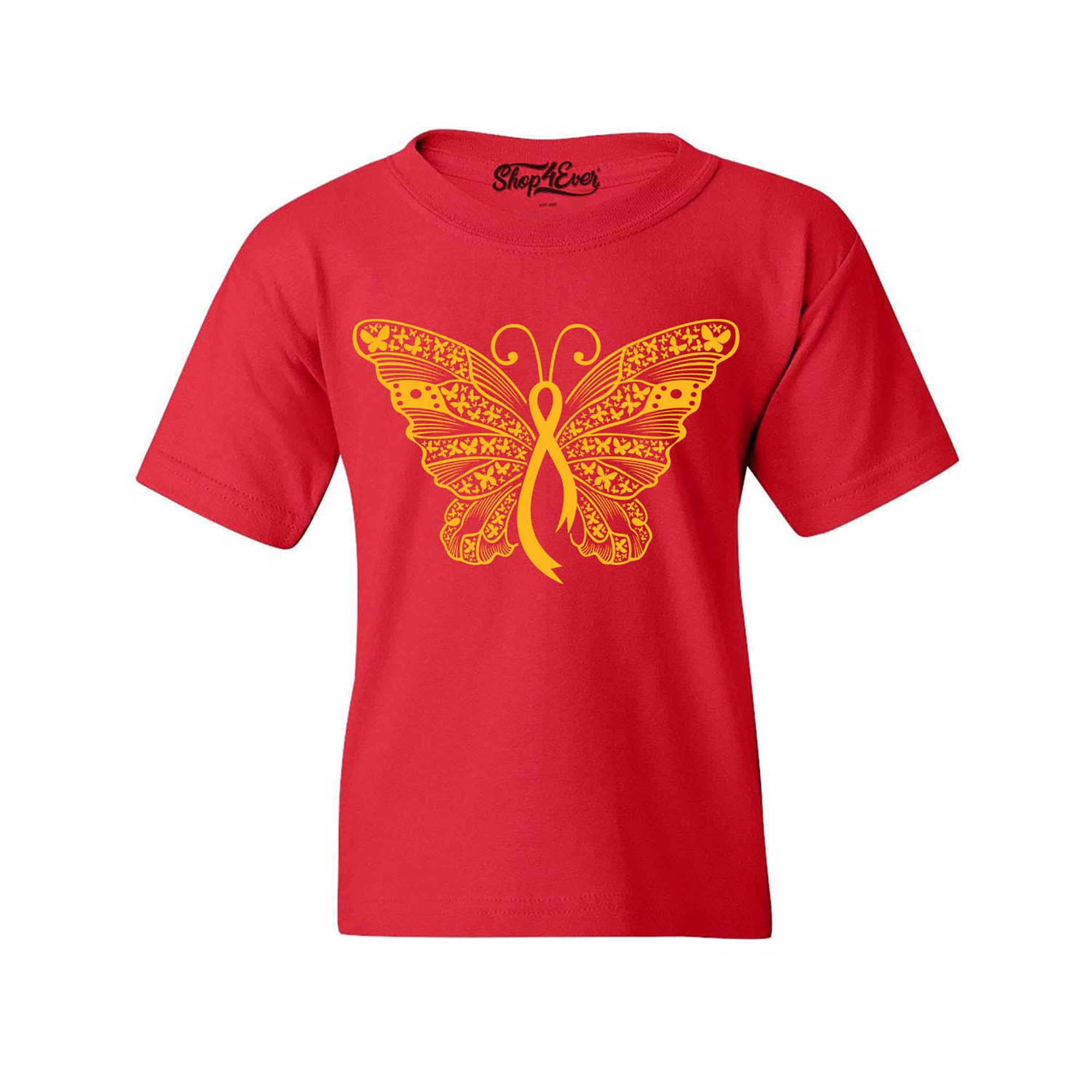 Gold Ribbon Butterfly Childhood Cancer Awareness Kids Child Tee Youth's T-Shirt
