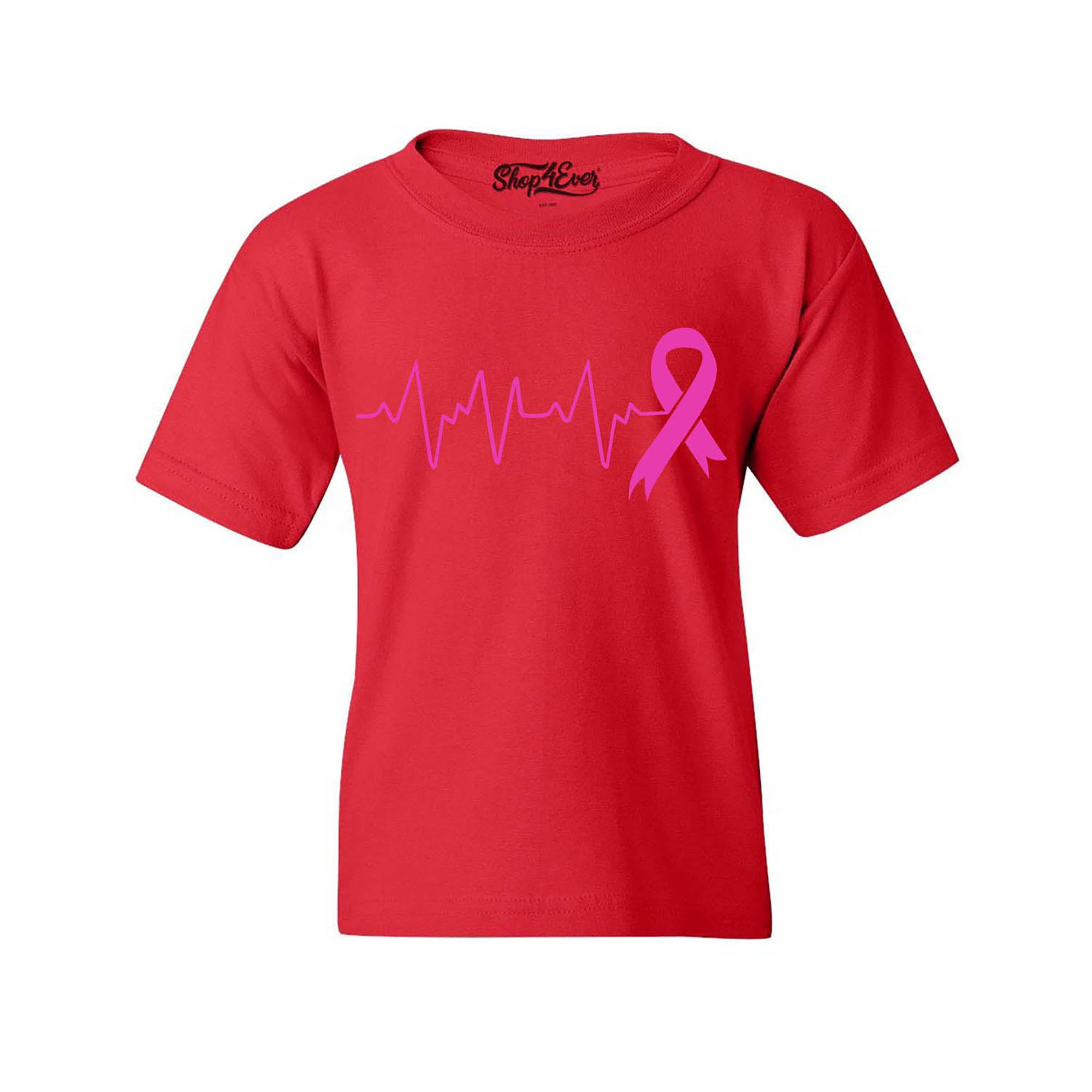 Heartbeat Pink Ribbon Breast Cancer Awareness Youth's T-Shirt