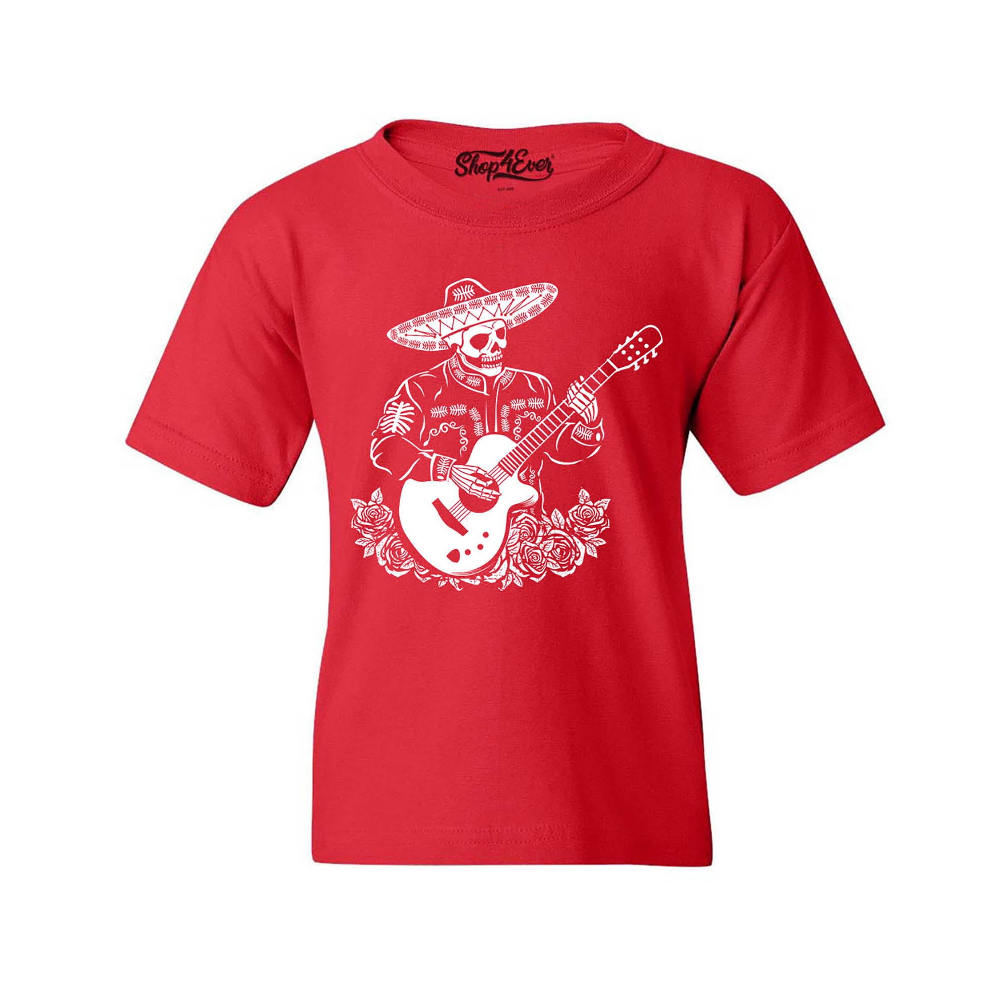 Mariachi Skeleton Playing Guitar Day of The Dead Youth's T-Shirt