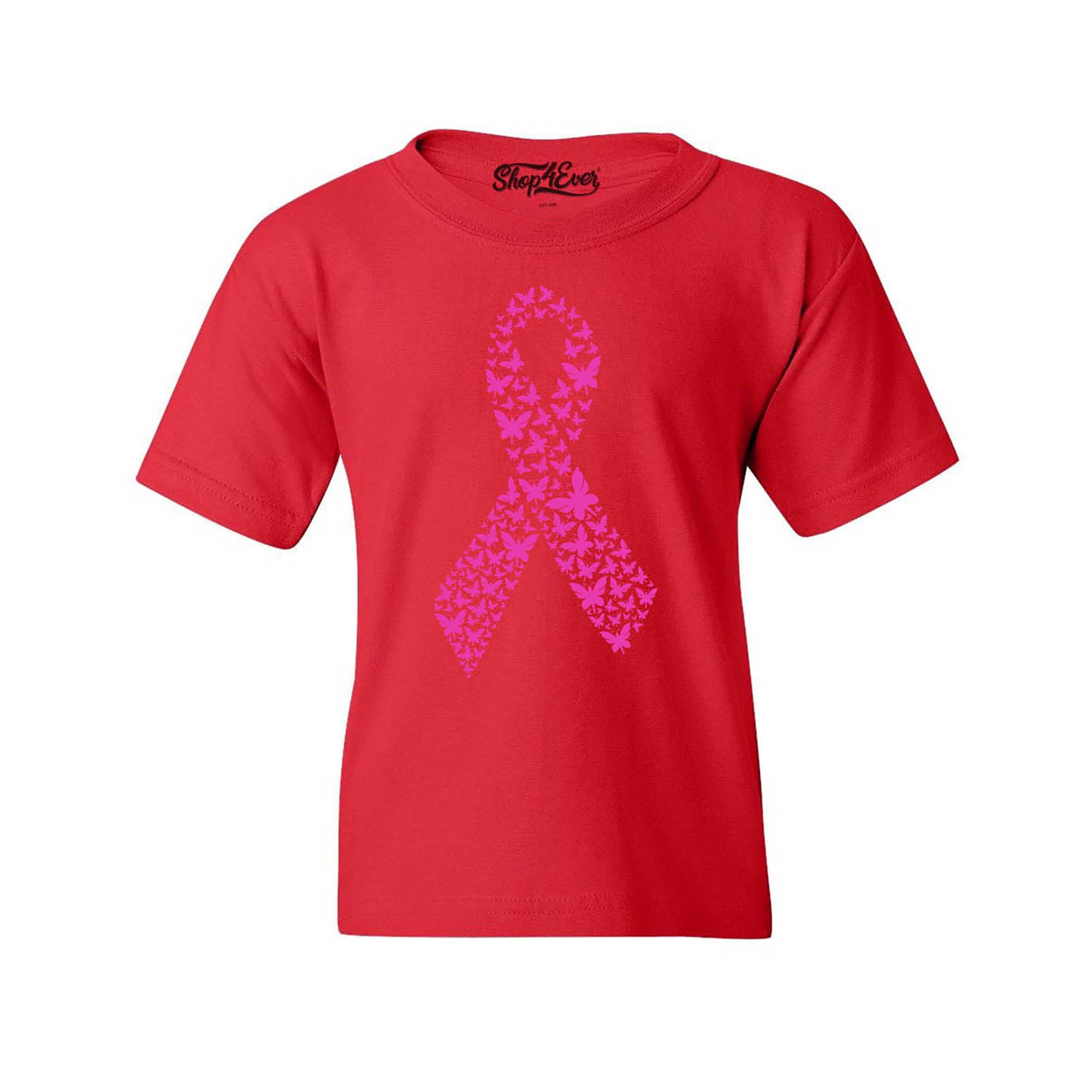 Pink Butterfly Ribbon Breast Cancer Awareness Youth's T-Shirt