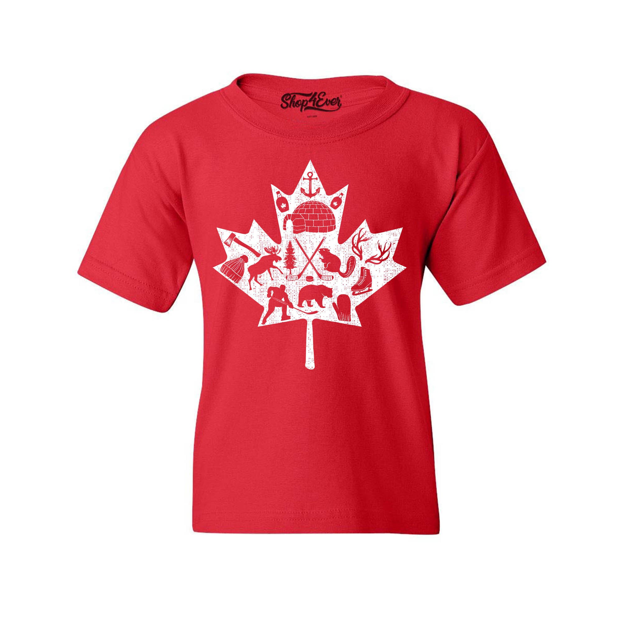Canadian Winter Leaf Cloud Canada Symbols Child's T-Shirt Kids Tee
