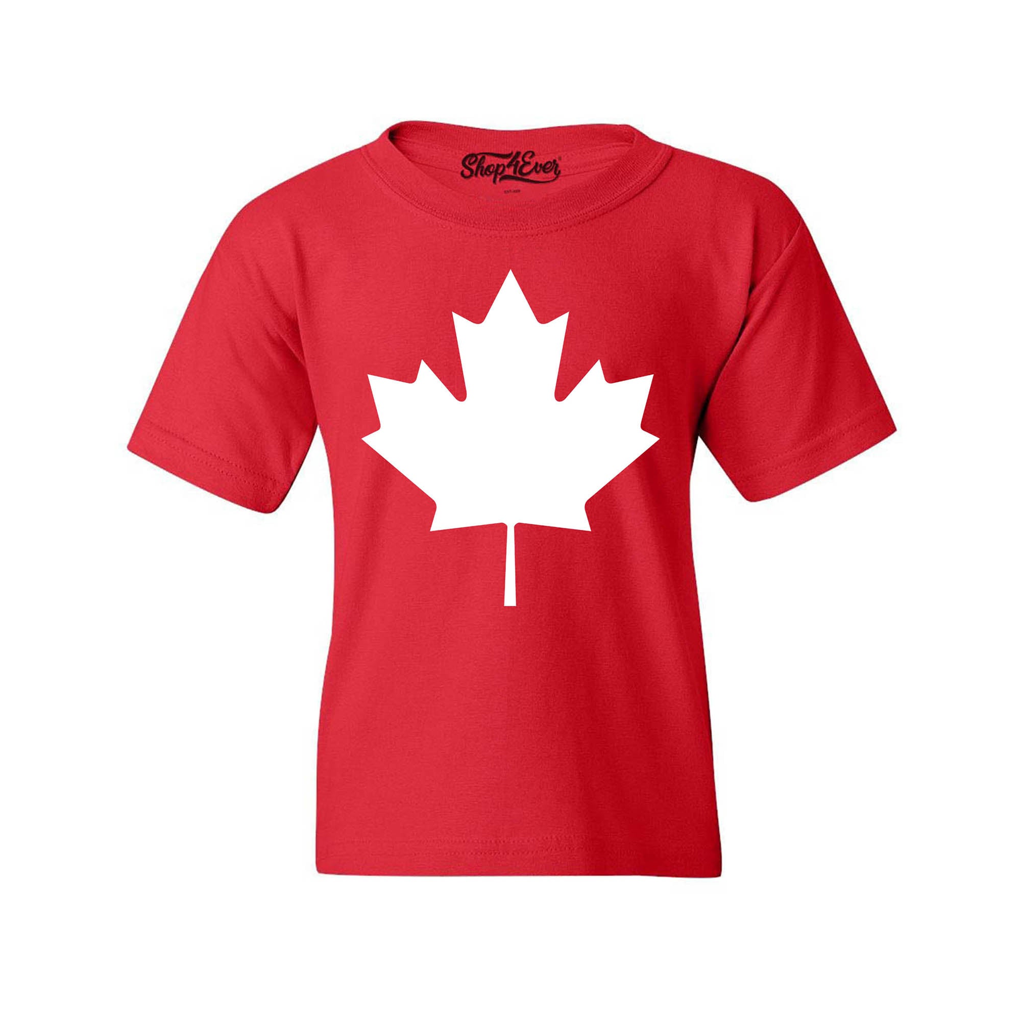 Canada White Maple Leaf Youth's T-Shirt Canadian Child Kids Tee