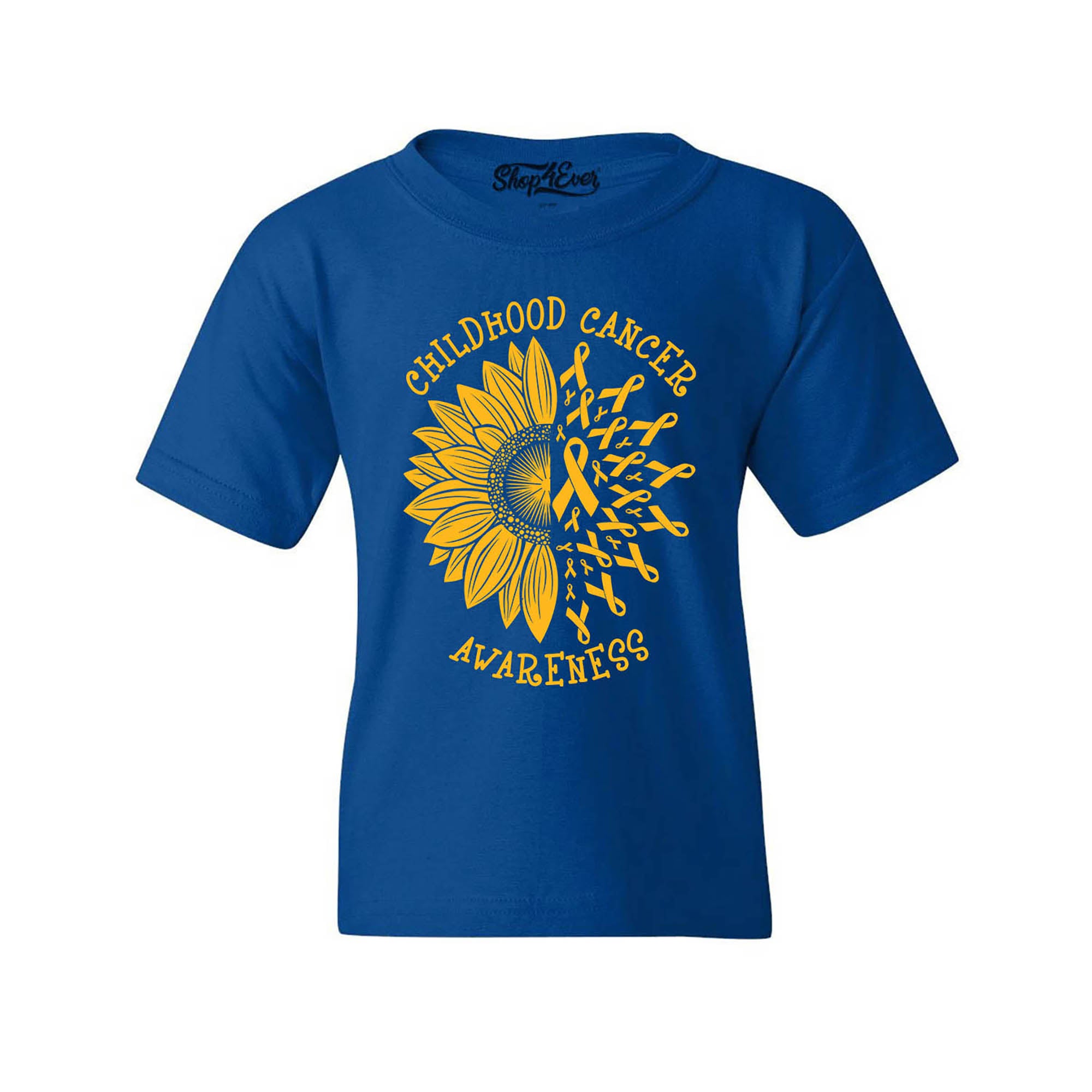 Sunflower Gold Ribbon Childhood Cancer Awareness Kids Child Youth's T-Shirt