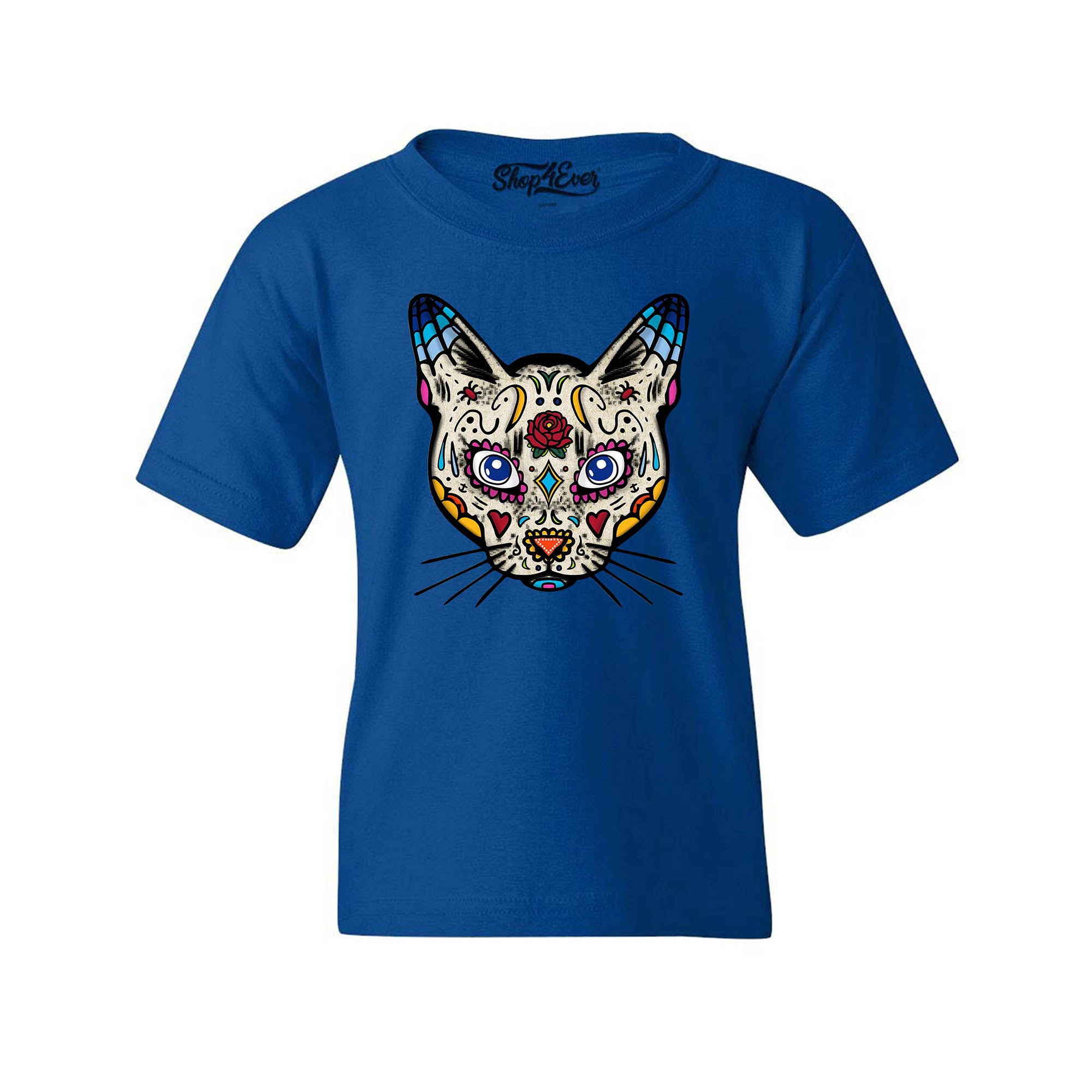 Day of The Dead Skull Child's Tee Sugar Cat Youth's T-Shirt
