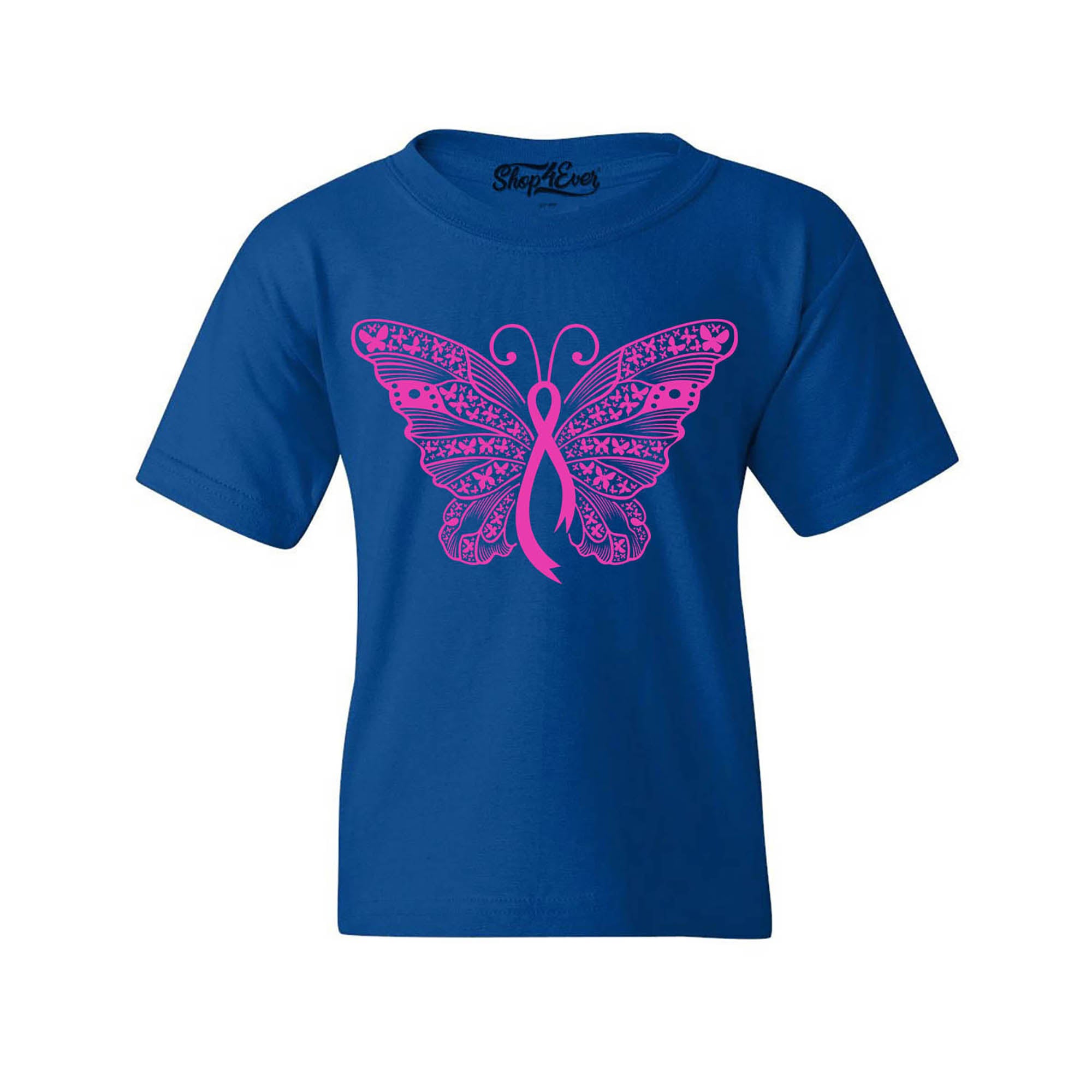 Pink Ribbon Butterfly Breast Cancer Awareness Youth's T-Shirt