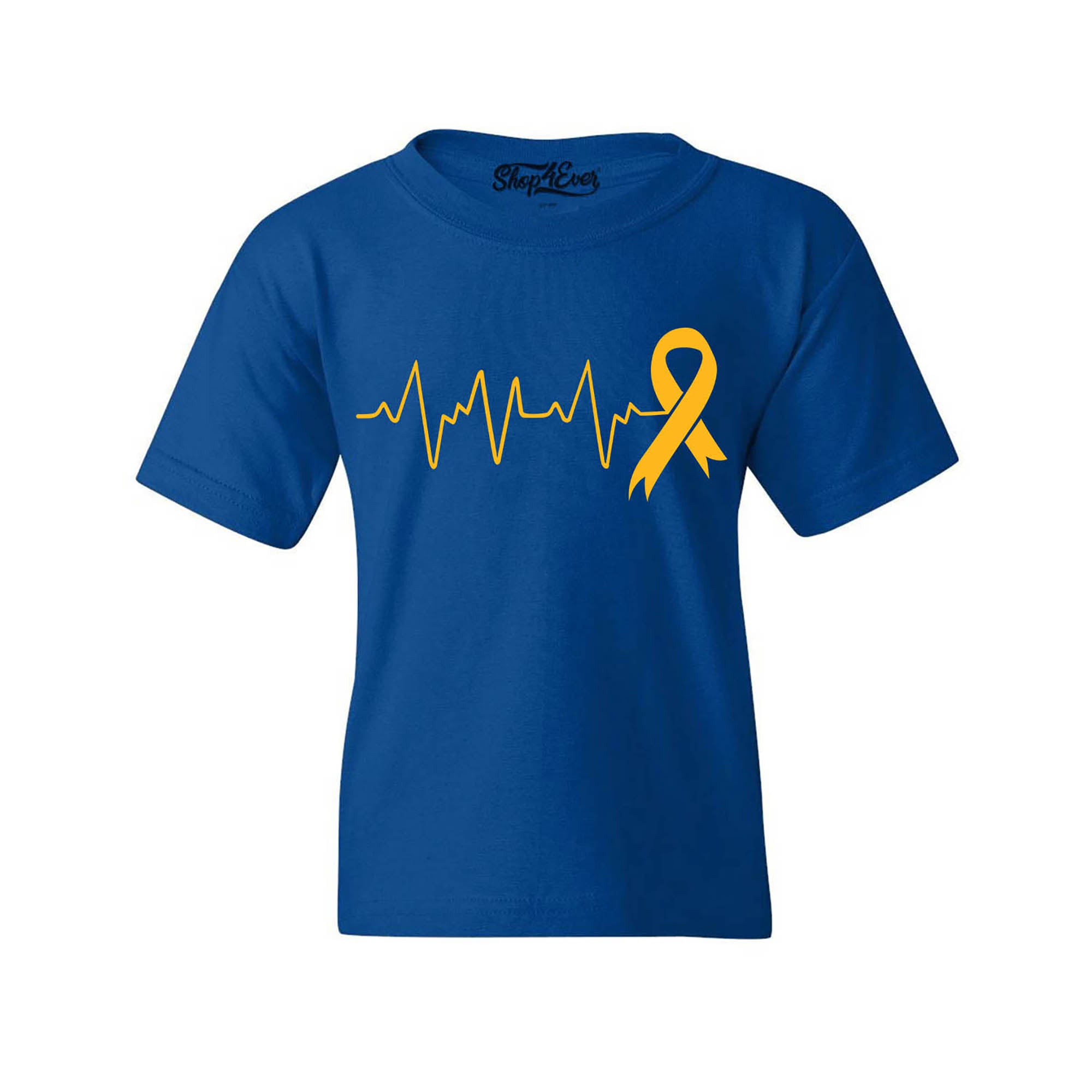 Heartbeat Gold Ribbon Childhood Cancer Awareness Kids Child Youth's T-Shirt