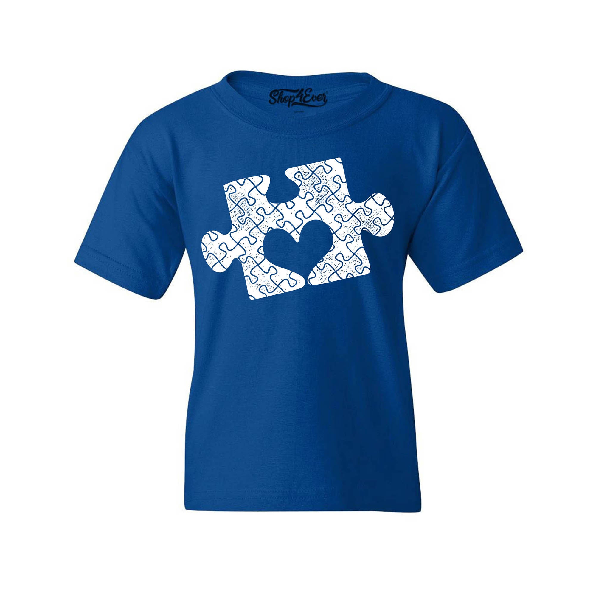 Puzzle Piece Heart Autism Awareness Child's T-Shirt Kids Tee