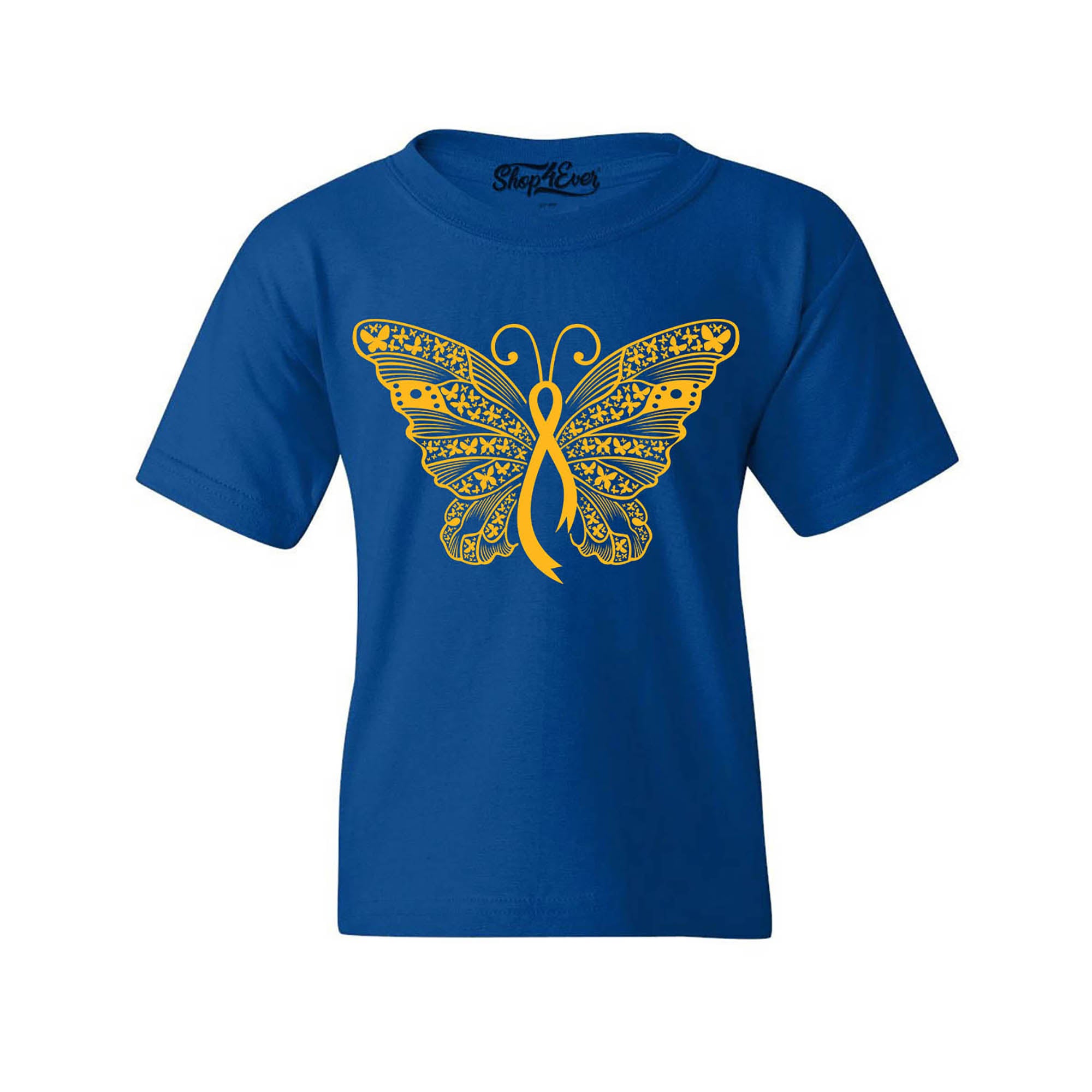 Gold Ribbon Butterfly Childhood Cancer Awareness Kids Child Tee Youth's T-Shirt