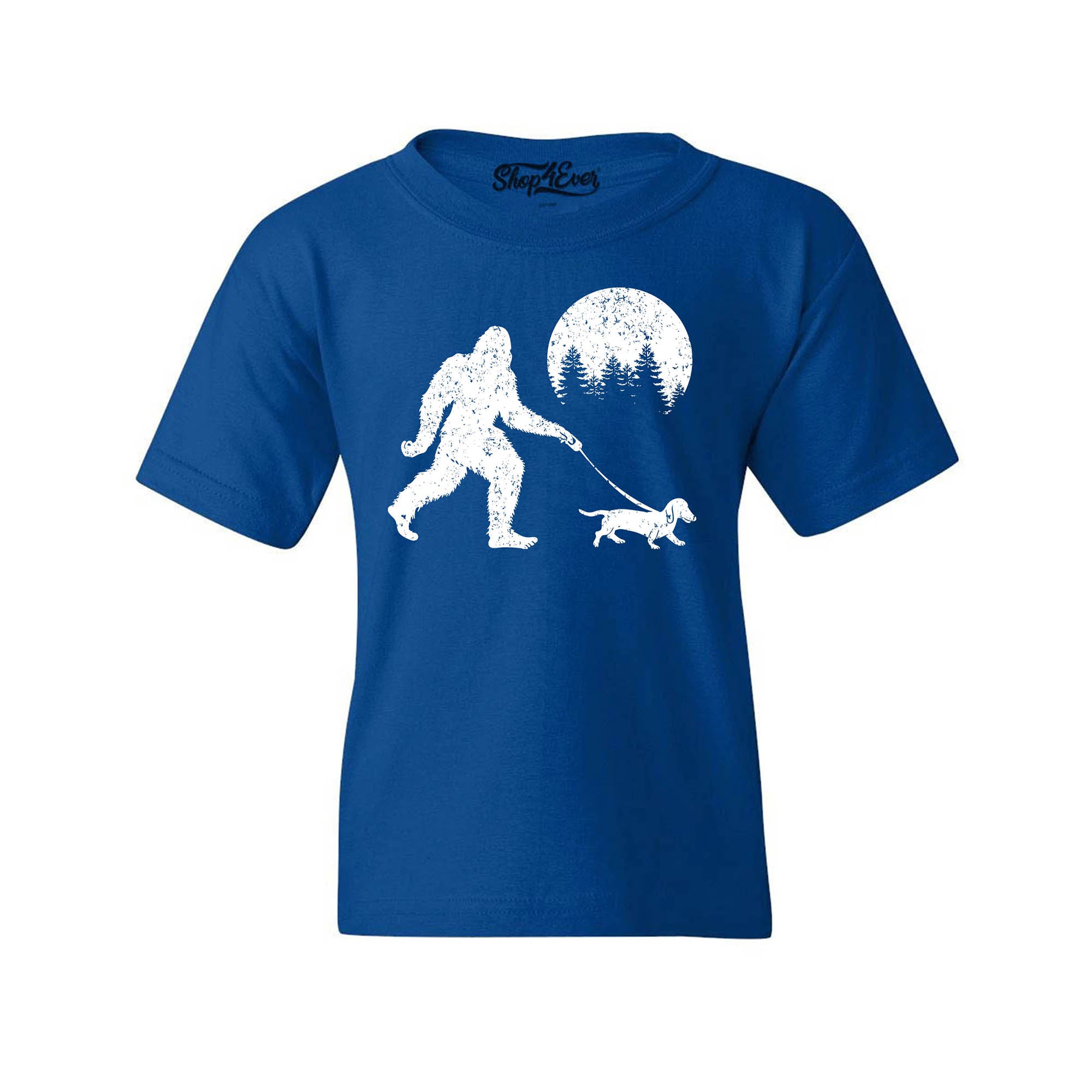 Bigfoot Walking Wiener Dog Funny Sasquatch Dachshund Youth's T-Shirt