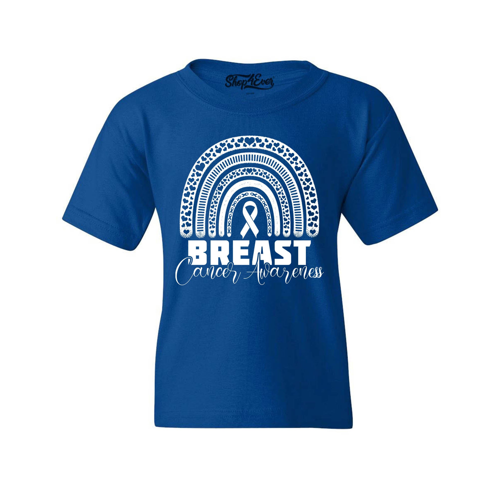 Breast Cancer Awareness Rainbow White Child's T-Shirt Kids Tee