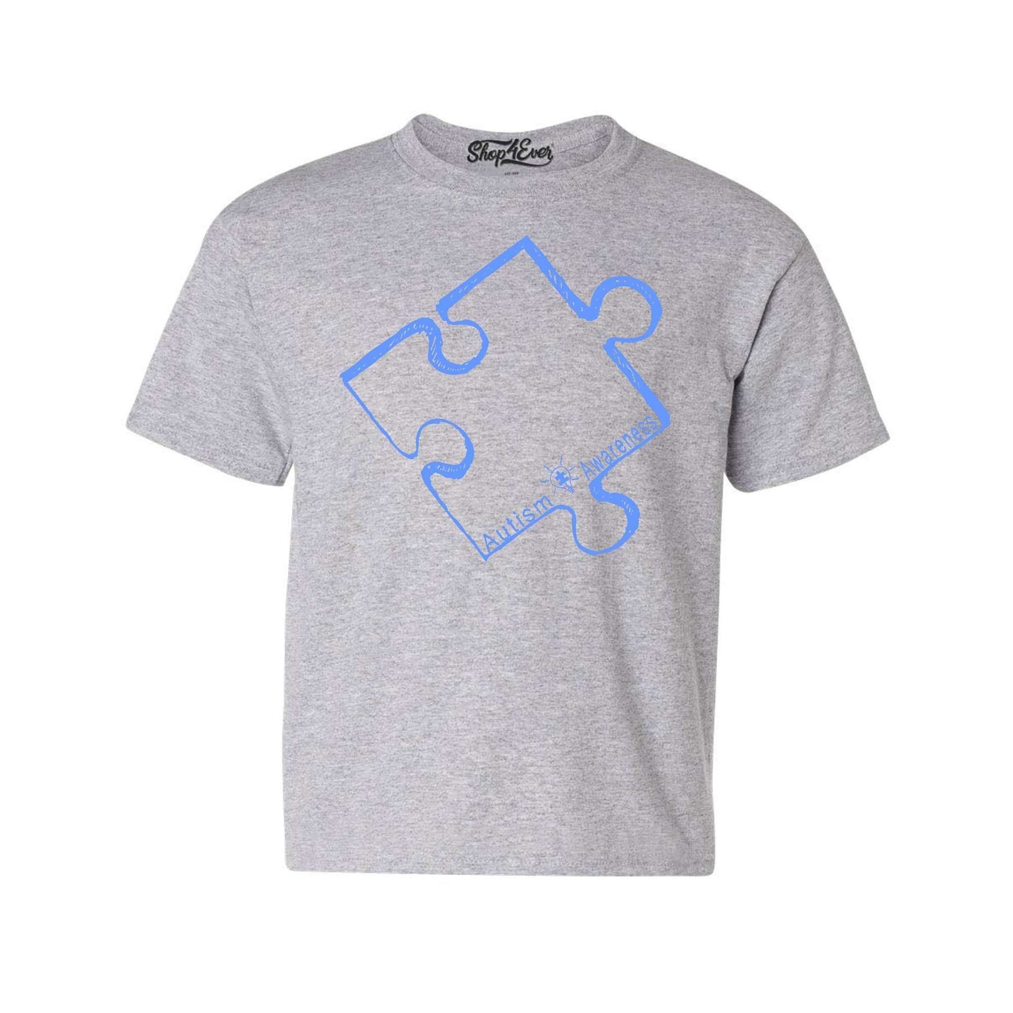Blue Puzzle Piece Autism Awareness Child's T-Shirt Kids Tee