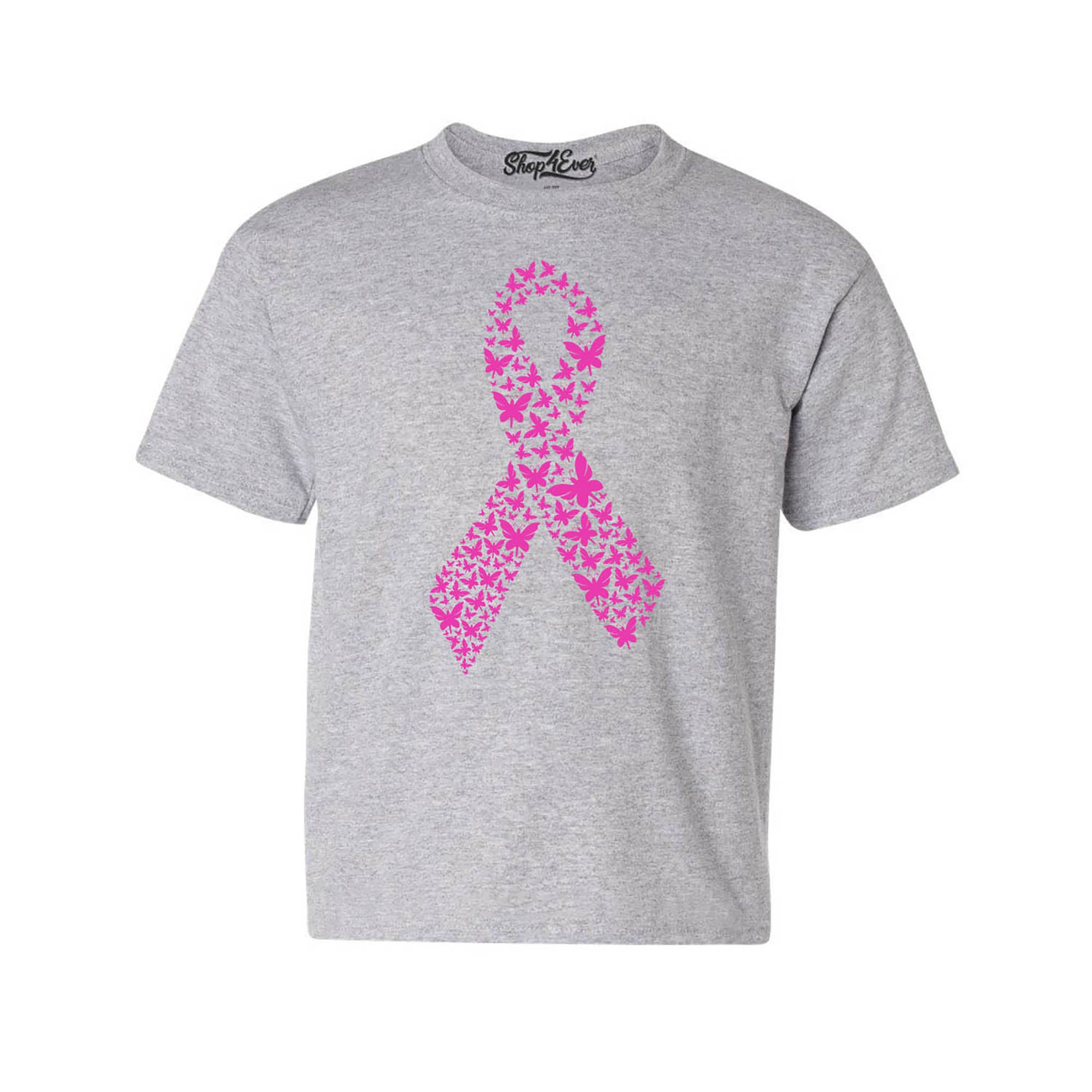 Pink Butterfly Ribbon Breast Cancer Awareness Youth's T-Shirt