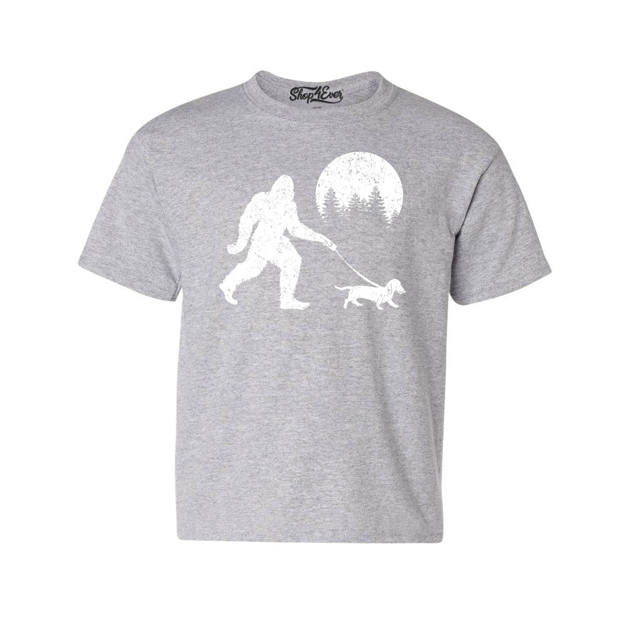 Bigfoot Walking Wiener Dog Funny Sasquatch Dachshund Youth's T-Shirt