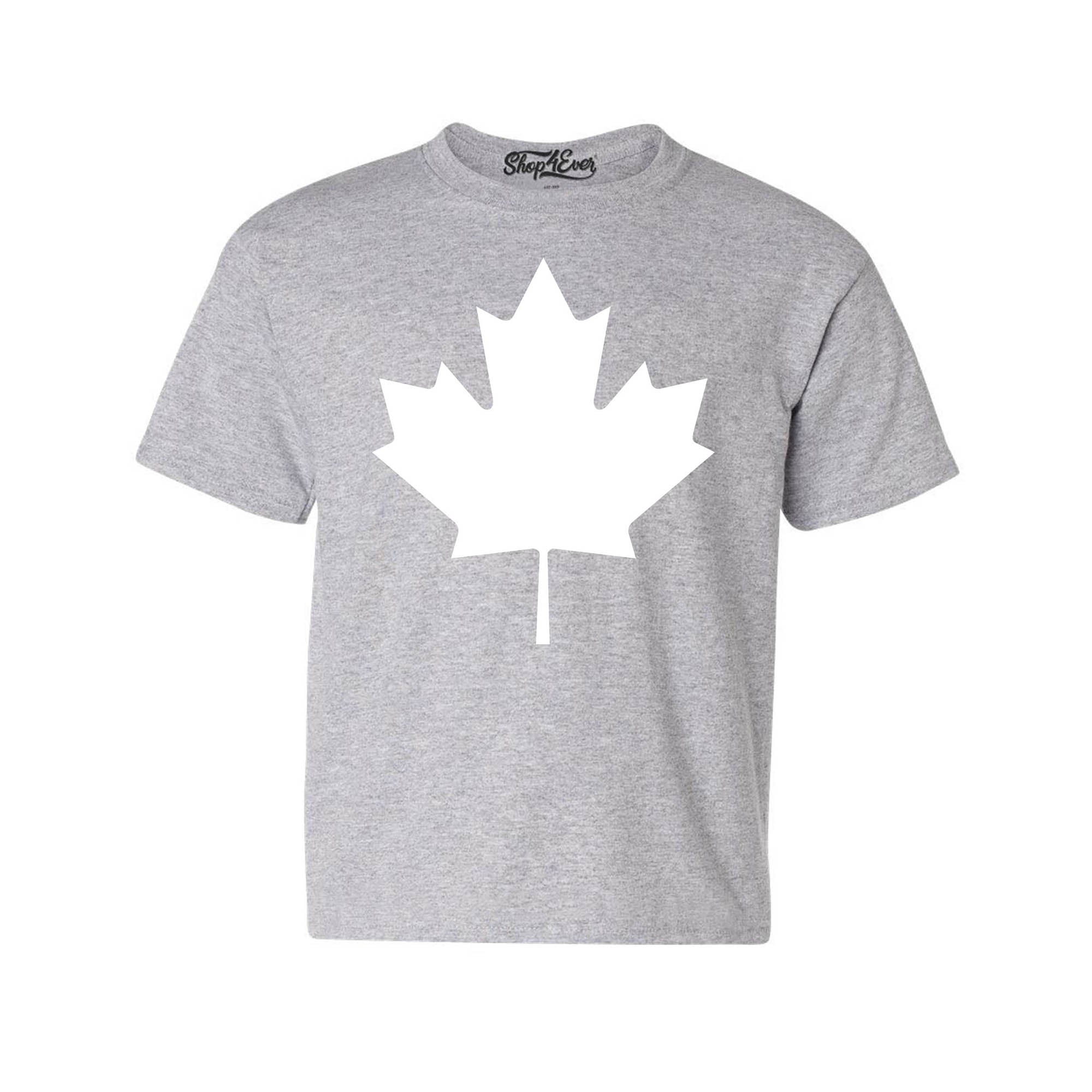 Canada White Maple Leaf Youth's T-Shirt Canadian Child Kids Tee