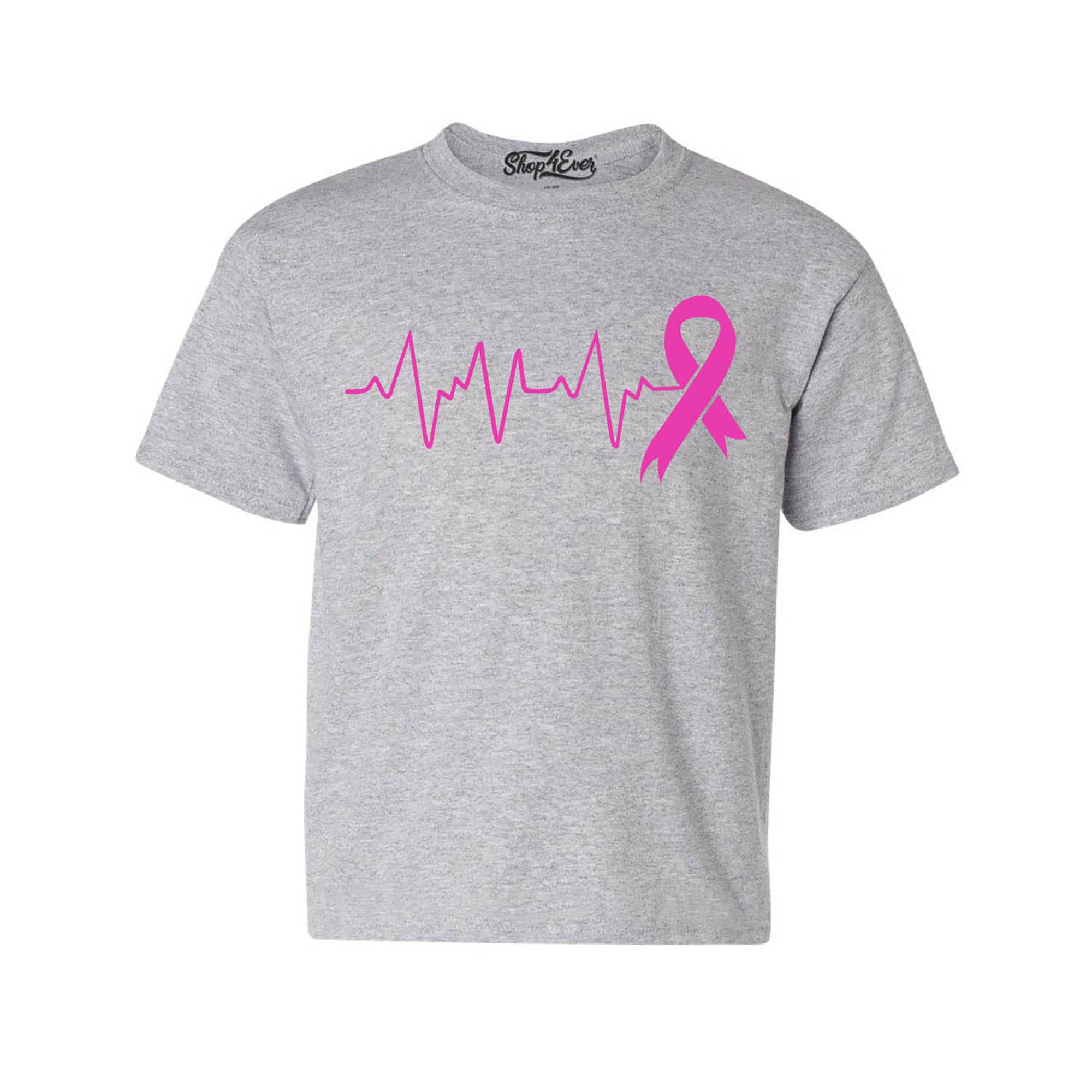 Heartbeat Pink Ribbon Breast Cancer Awareness Youth's T-Shirt