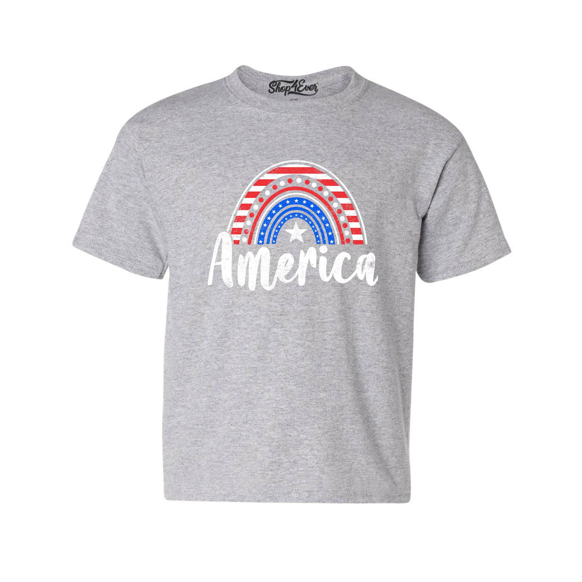 America Patriotic Rainbow 4th of July Child's T-Shirt Kids Tee
