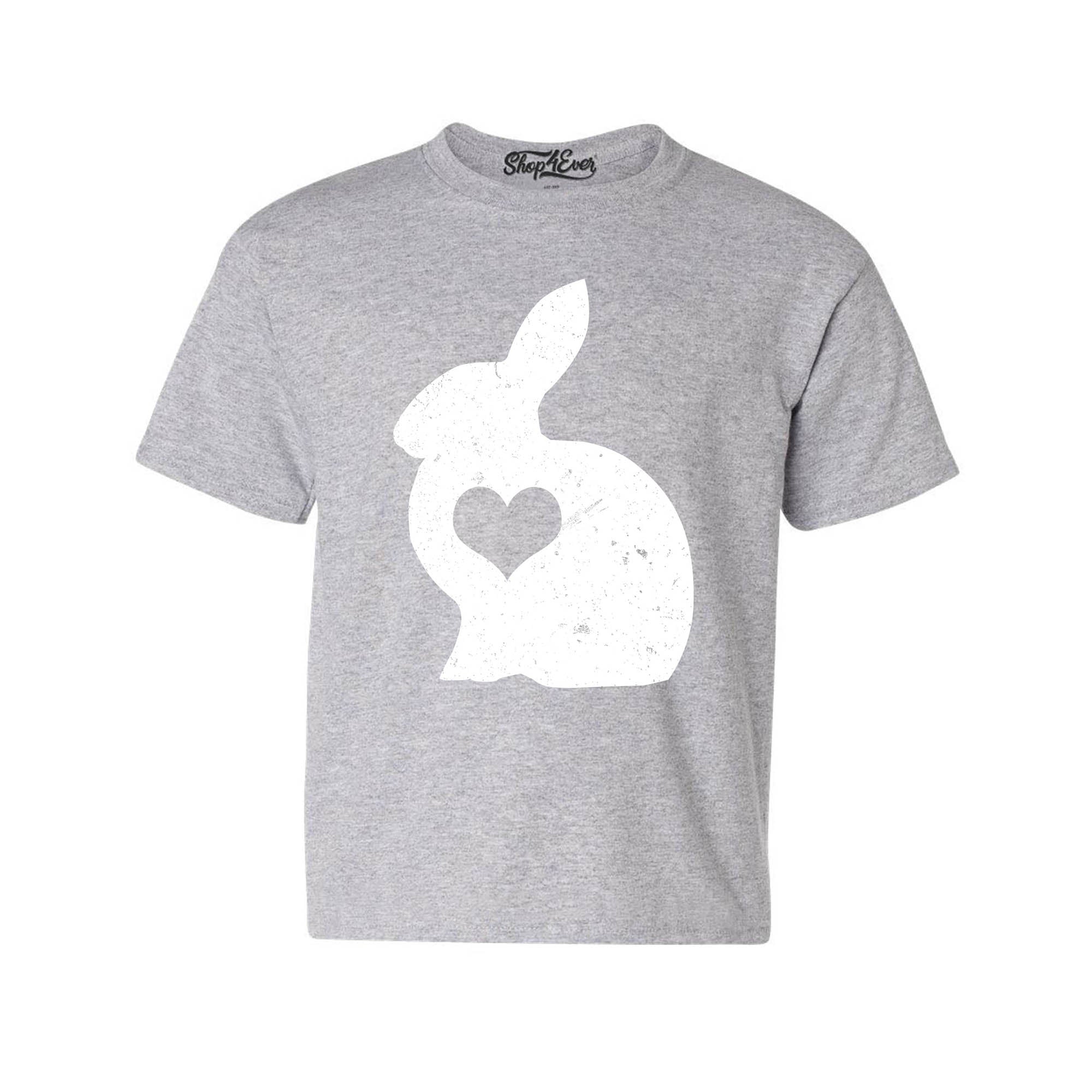 Easter Bunny Rabbit with Heart Youth's T-Shirt Spring Child Kids Tee