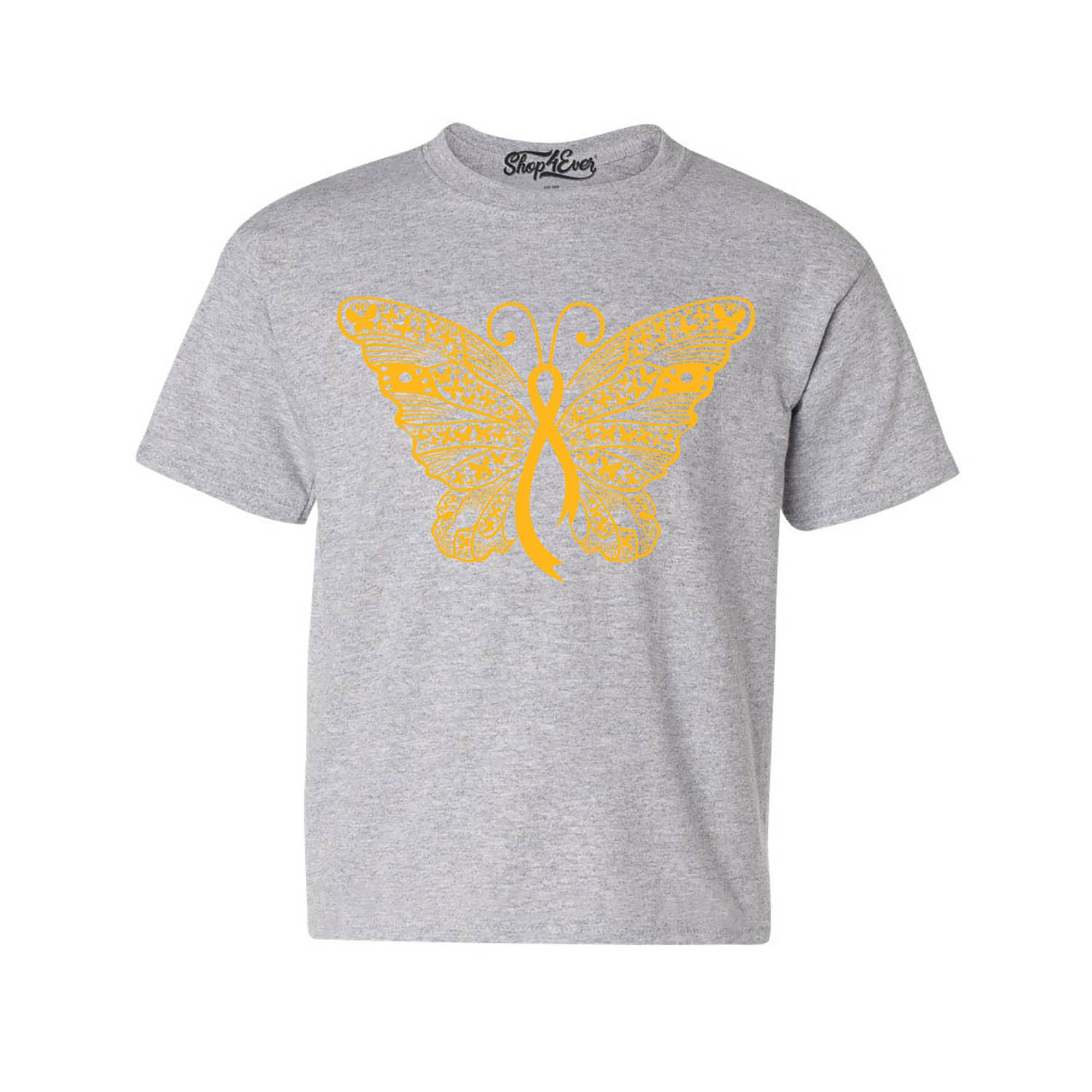Gold Ribbon Butterfly Childhood Cancer Awareness Kids Child Tee Youth's T-Shirt