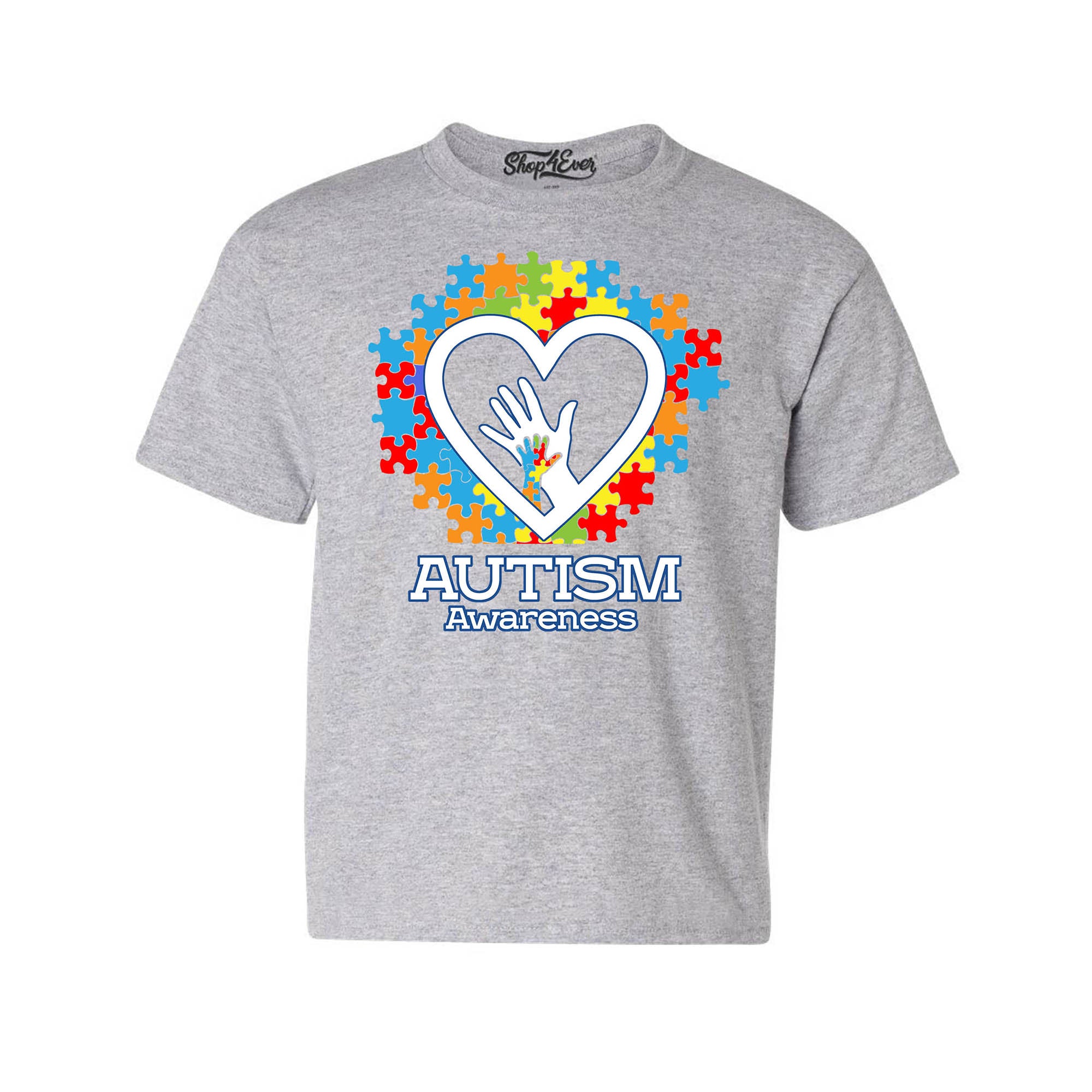 Autism Awareness Hands in Heart Child's T-Shirt Kids Tee