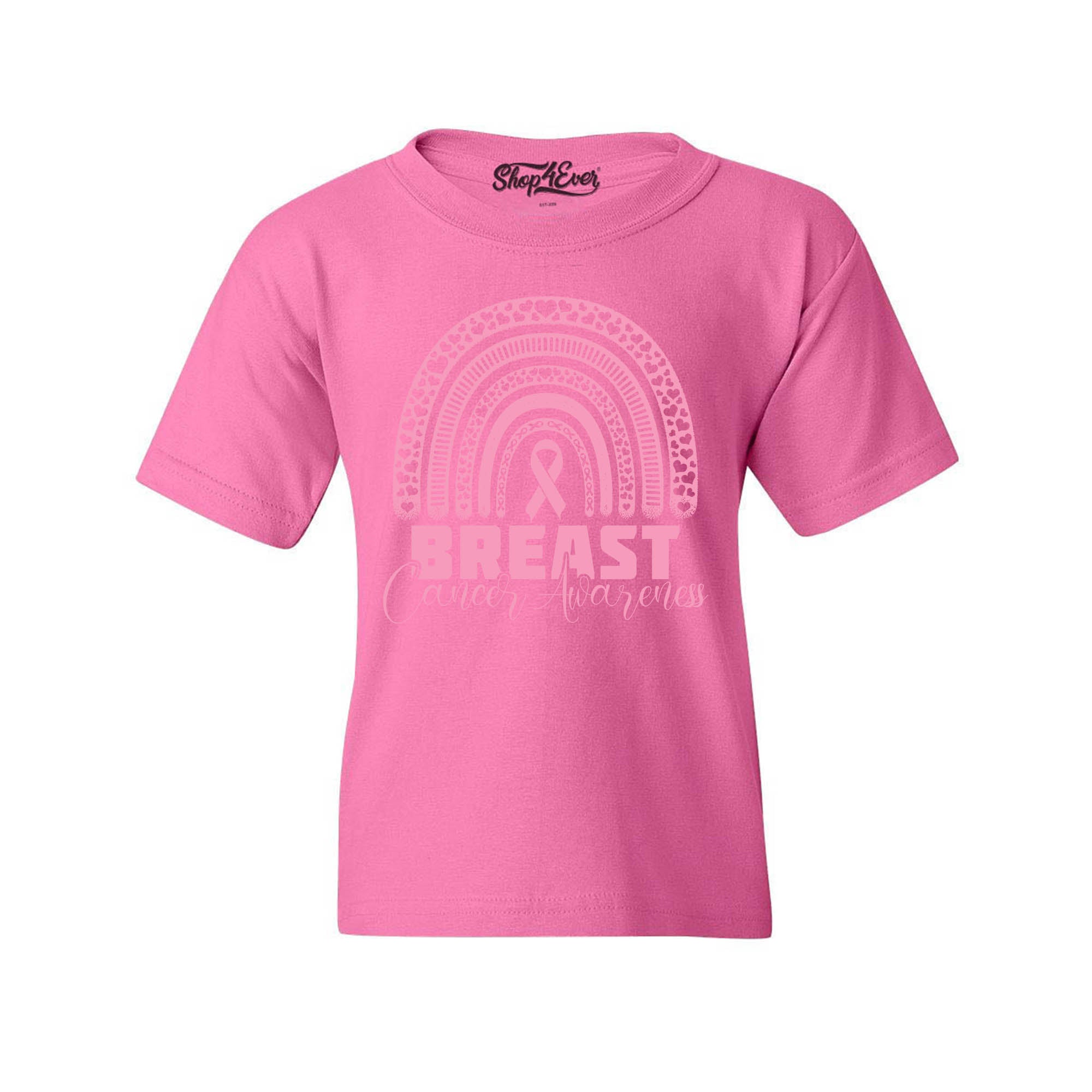Breast Cancer Awareness Rainbow Child's T-Shirt Kids Tee