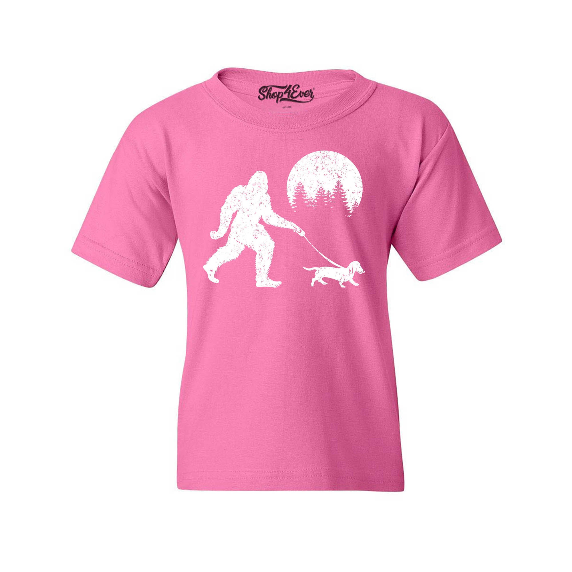 Bigfoot Walking Wiener Dog Funny Sasquatch Dachshund Youth's T-Shirt