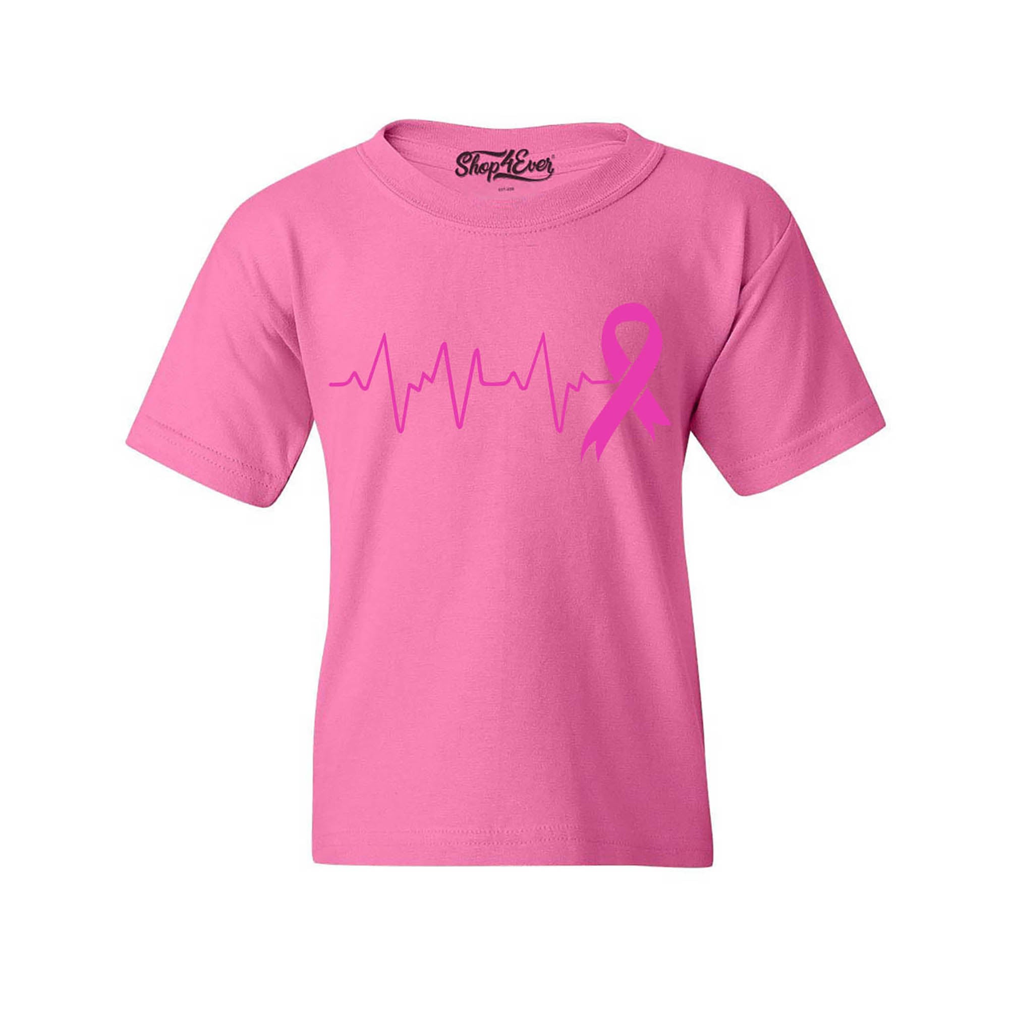 Heartbeat Pink Ribbon Breast Cancer Awareness Youth's T-Shirt