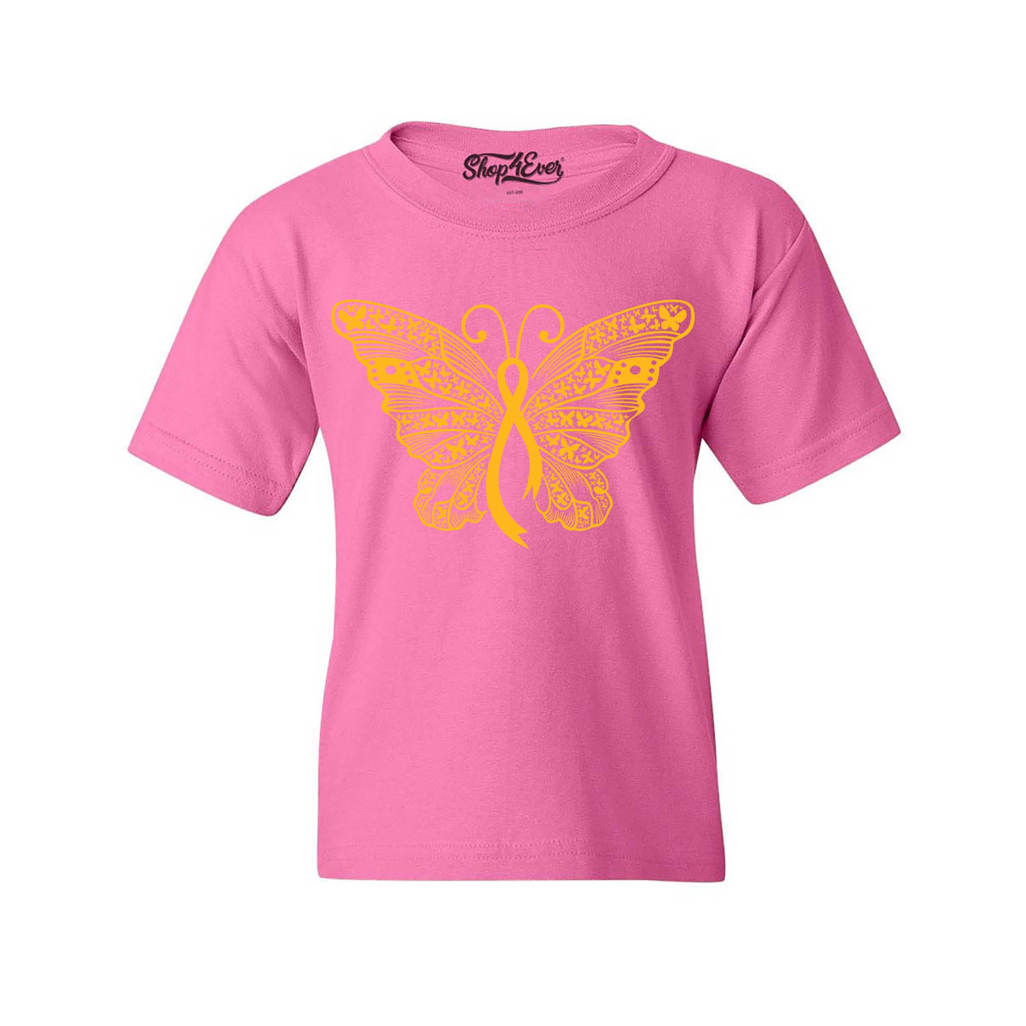 Gold Ribbon Butterfly Childhood Cancer Awareness Kids Child Tee Youth's T-Shirt