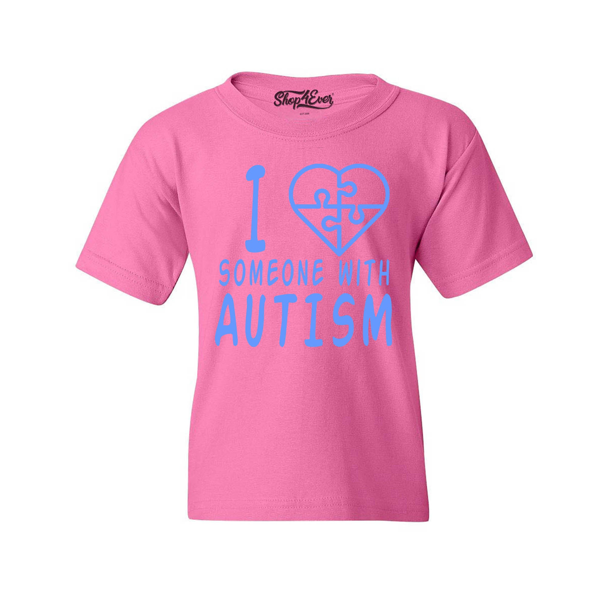 I Love Someone with Autism Blue Autism Awareness Child's T-Shirt Kids Tee