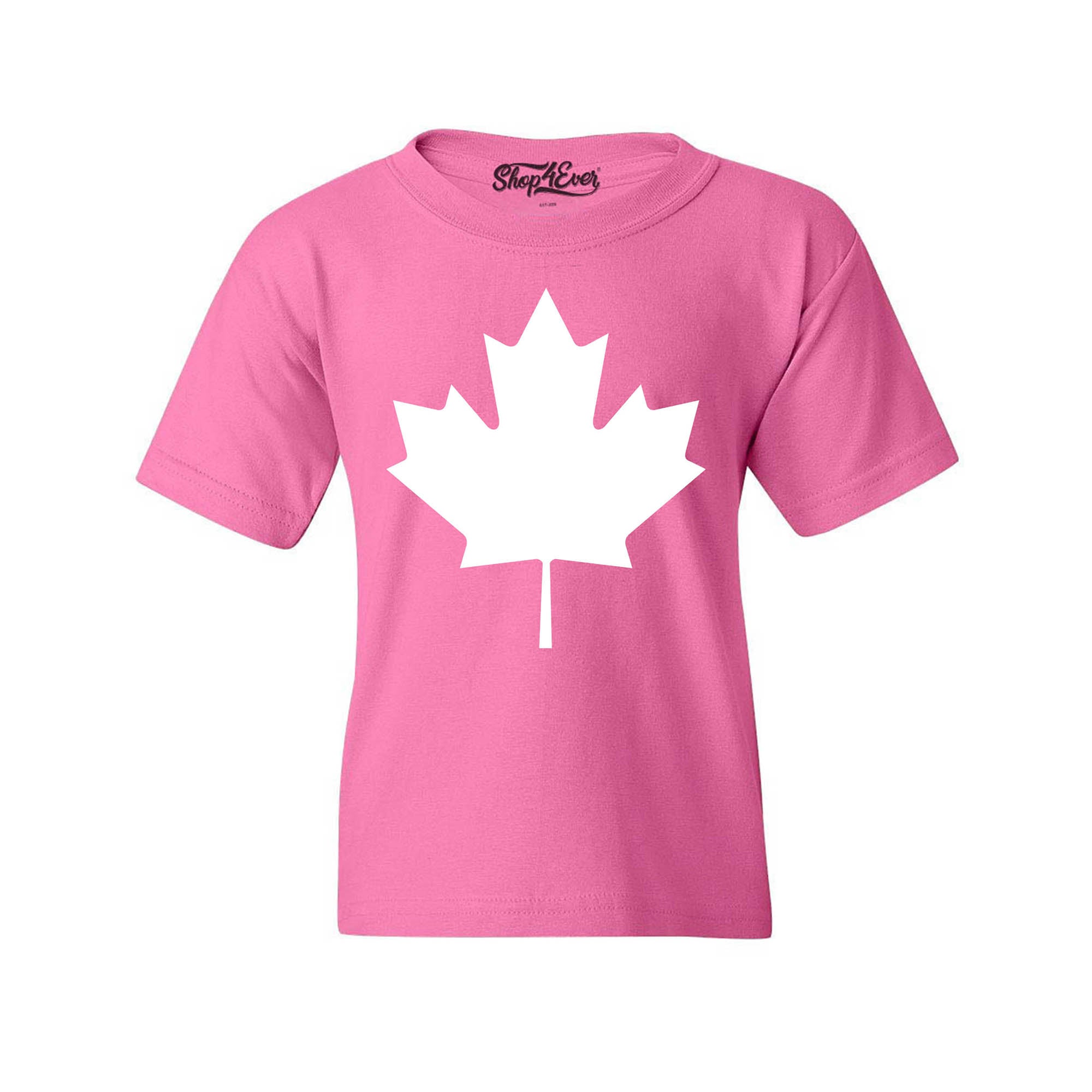 Canada White Maple Leaf Youth's T-Shirt Canadian Child Kids Tee