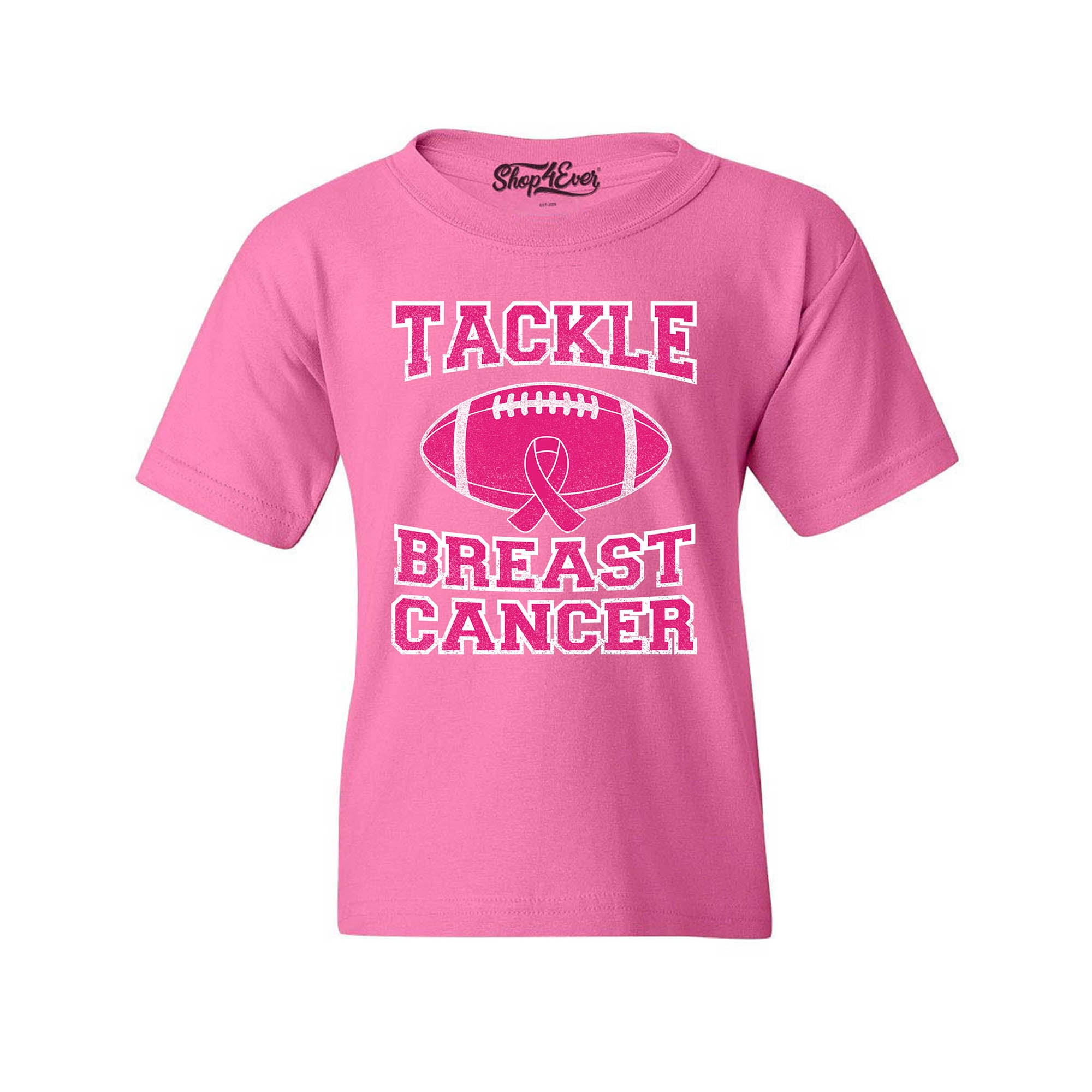 Tackle Breast Cancer Awareness Youth's T-Shirt Ribbon Support Child's Tee Shirts