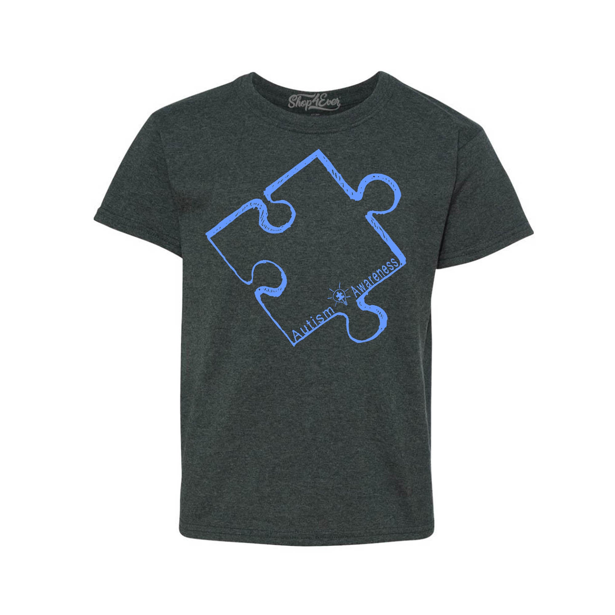 Blue Puzzle Piece Autism Awareness Child's T-Shirt Kids Tee