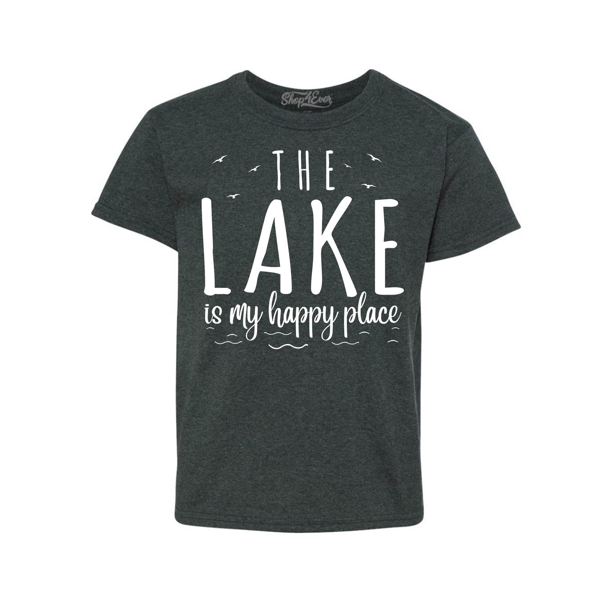 The Lake is My Happy Place Kids Child Tee Summer Youth's T-Shirt