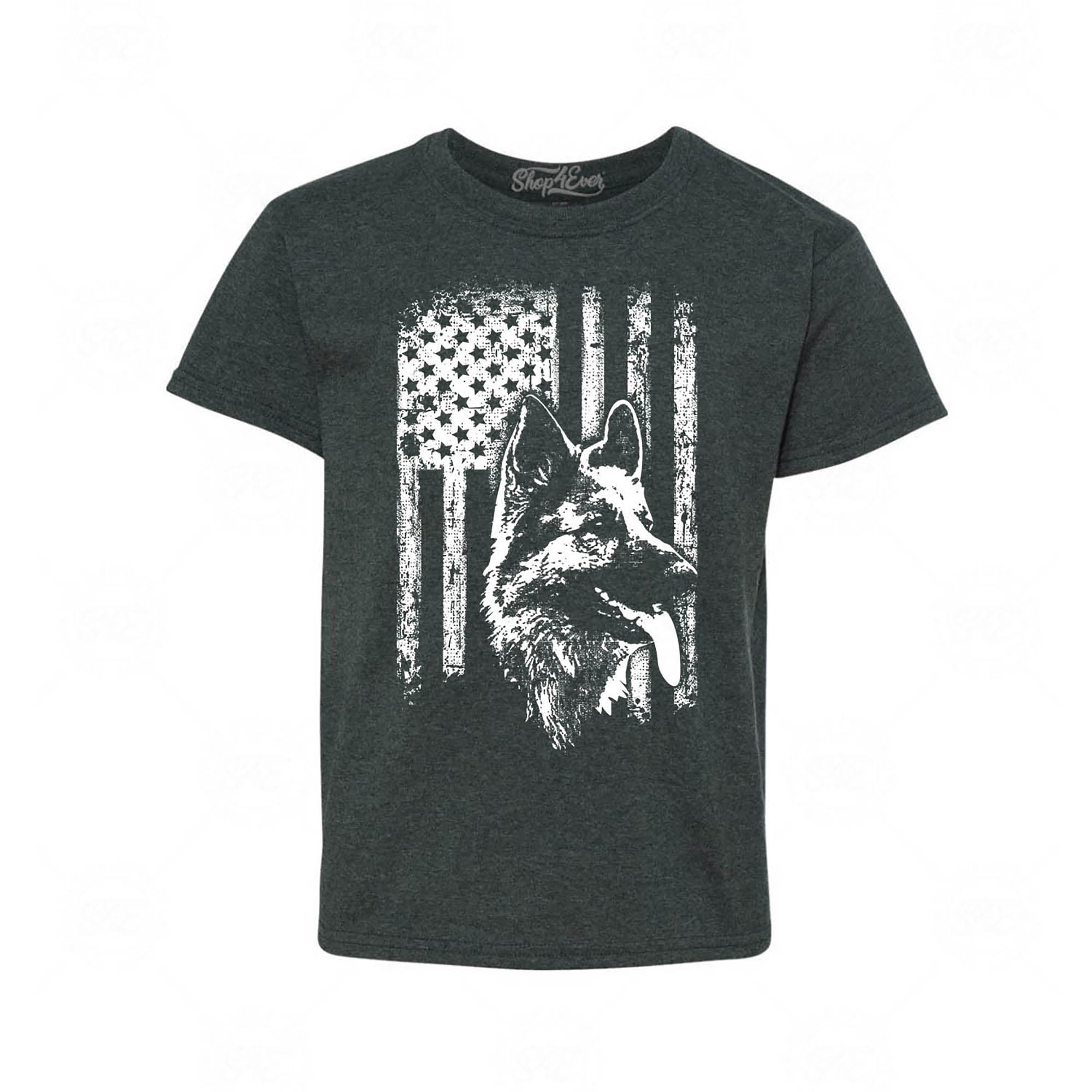 German Shepherd American Flag Youth's T-Shirt