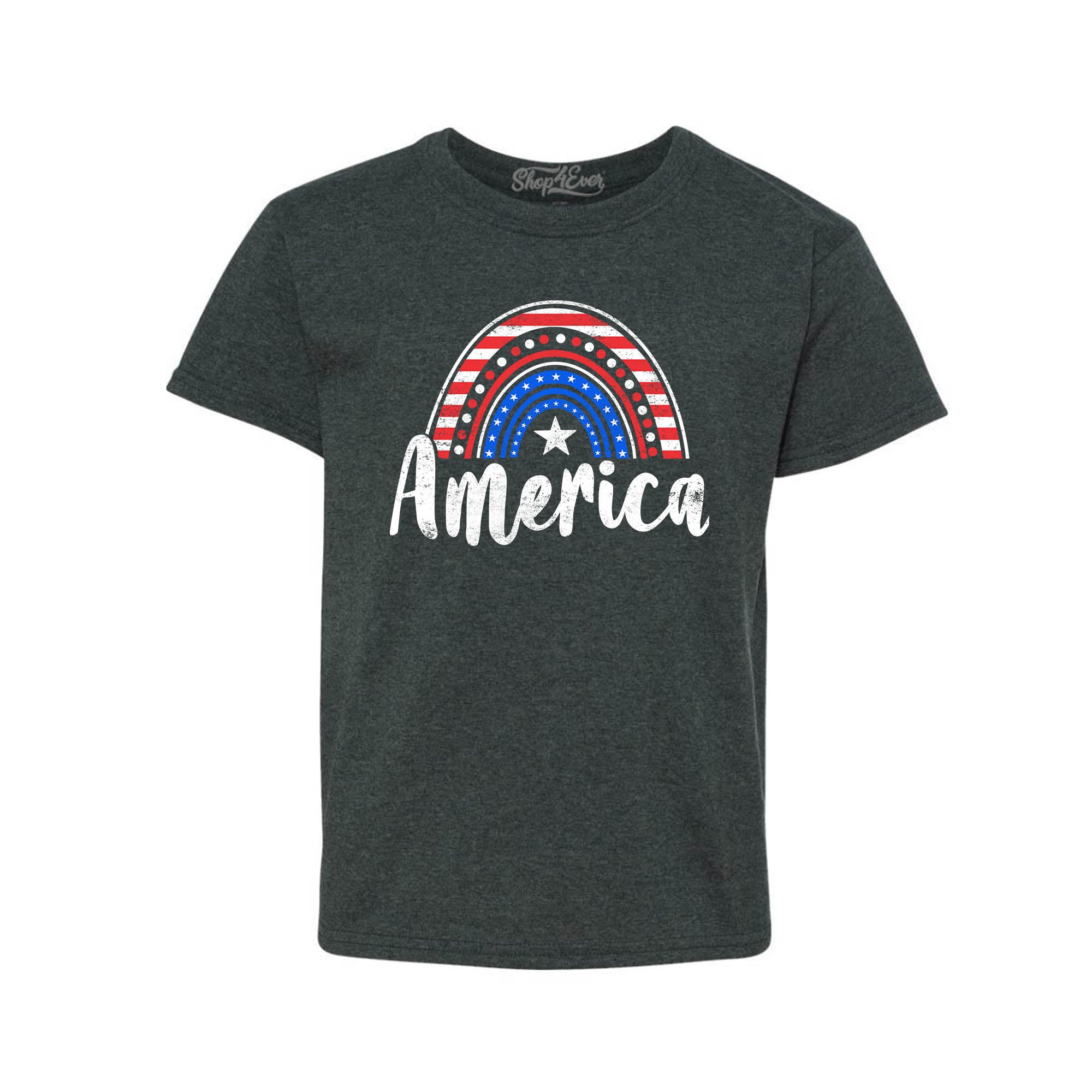 America Patriotic Rainbow 4th of July Child's T-Shirt Kids Tee