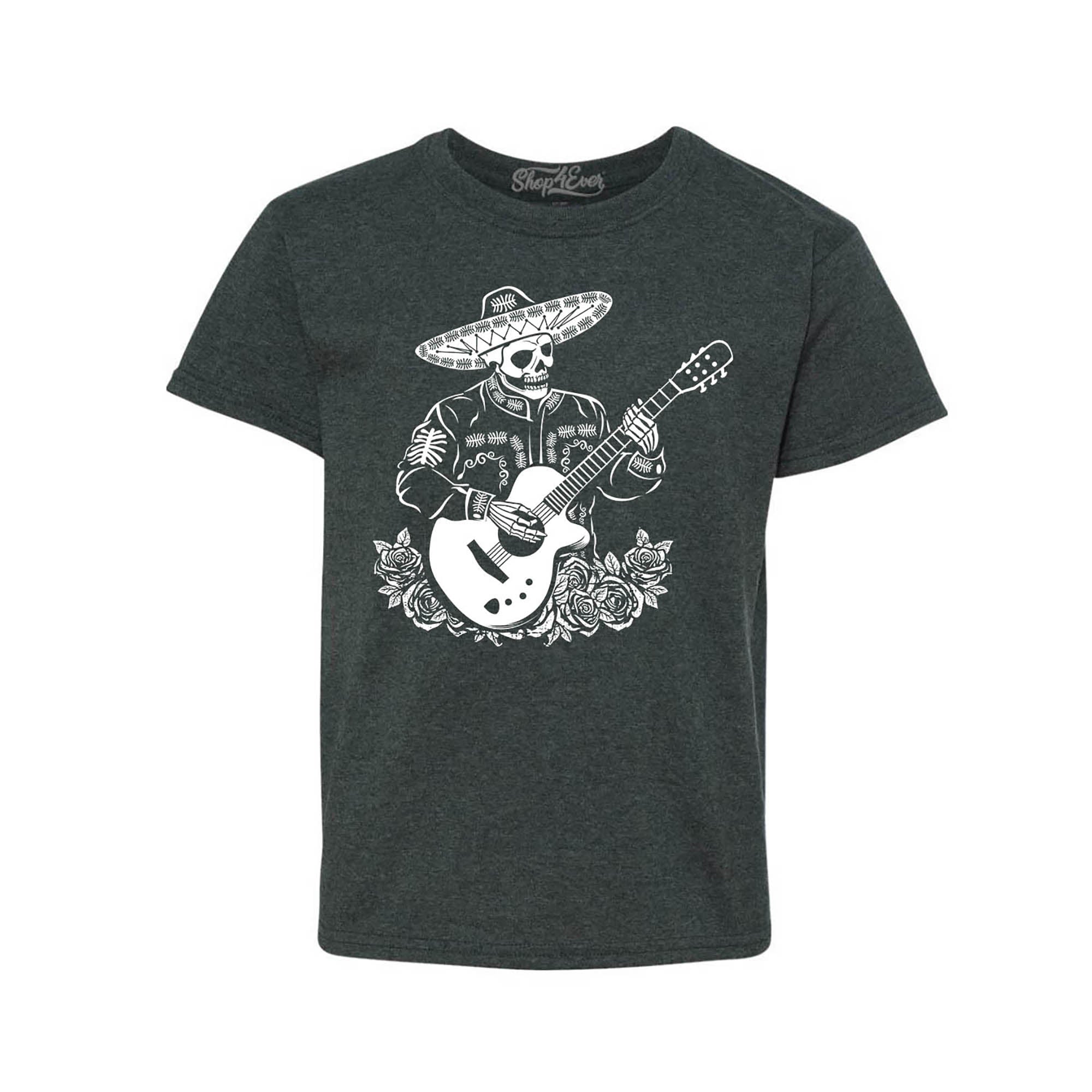Mariachi Skeleton Playing Guitar Day of The Dead Youth's T-Shirt