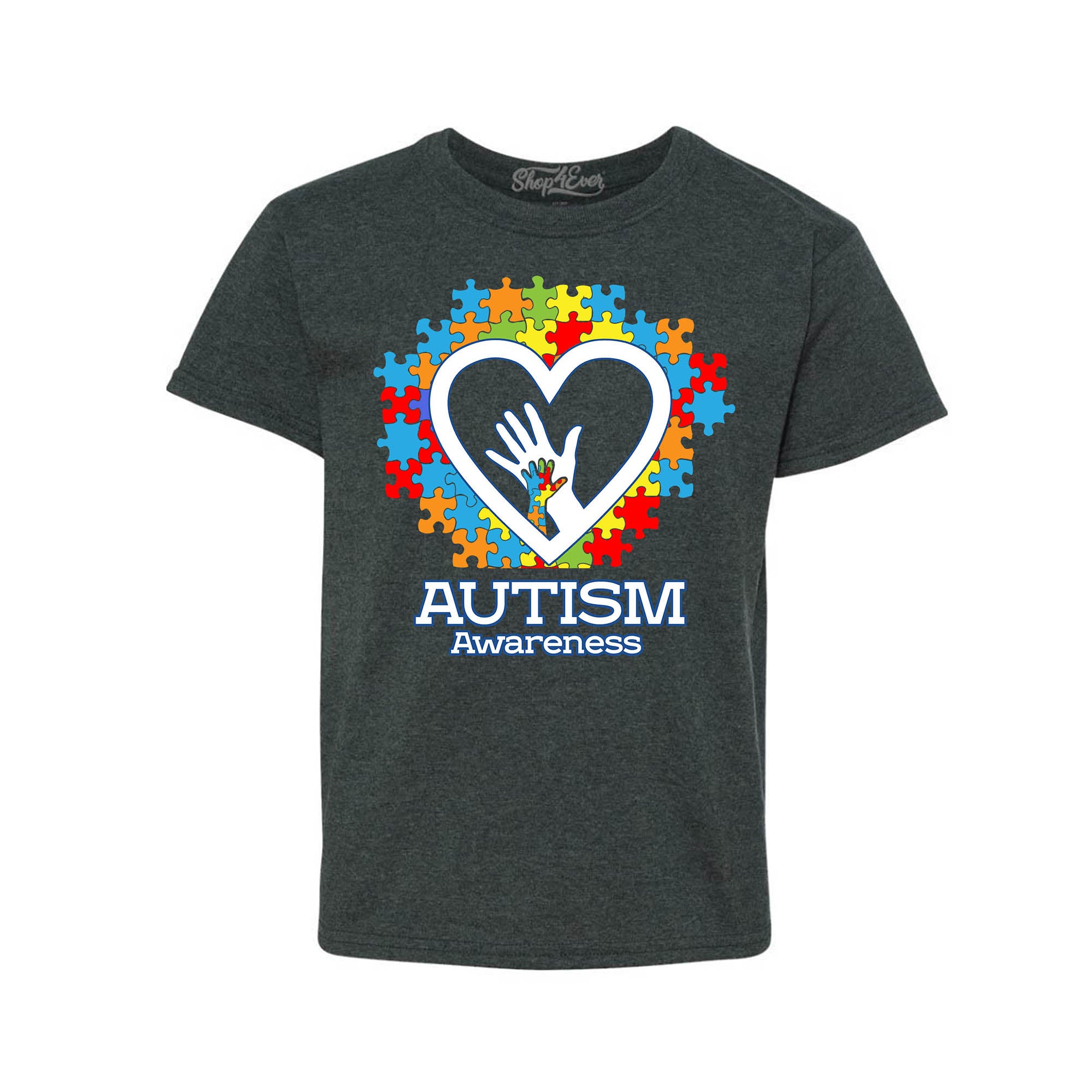 Autism Awareness Hands in Heart Child's T-Shirt Kids Tee