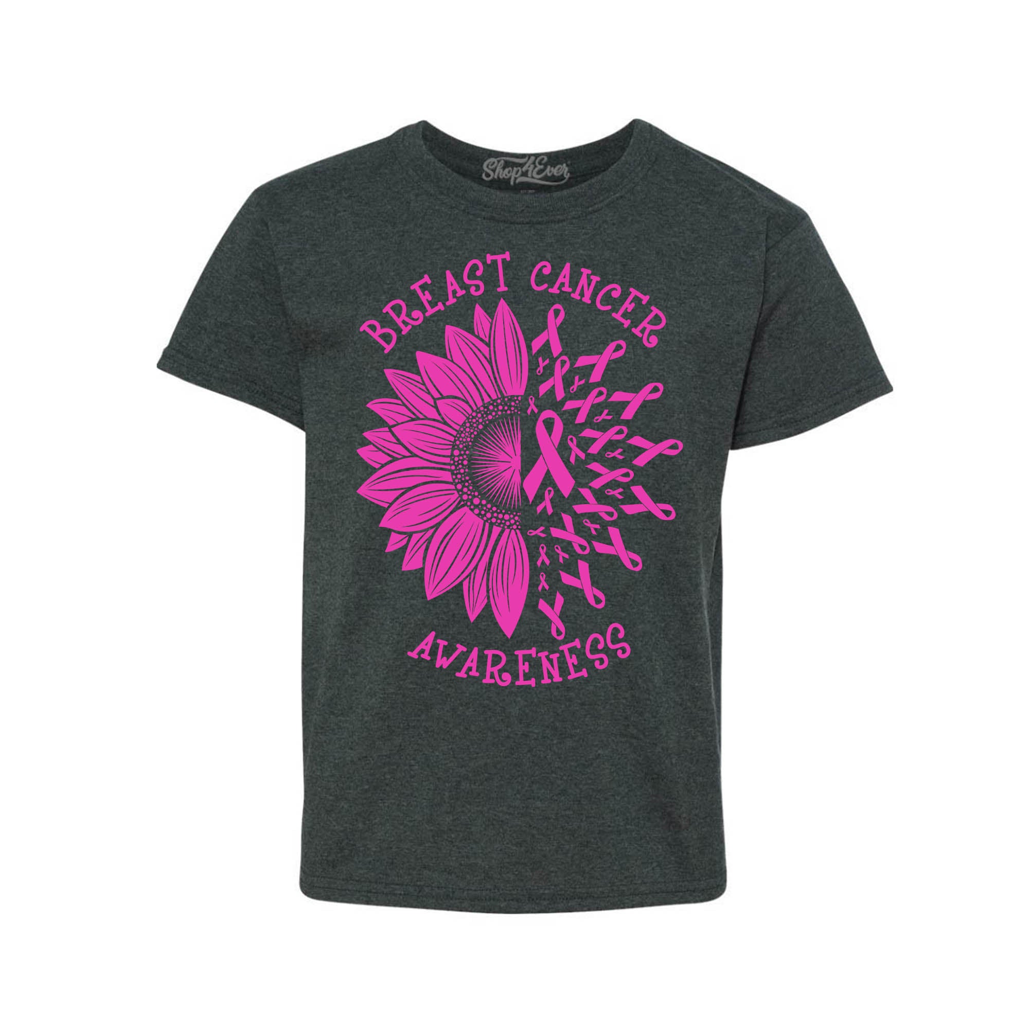 Sunflower Pink Ribbon Breast Cancer Awareness Youth's T-Shirt
