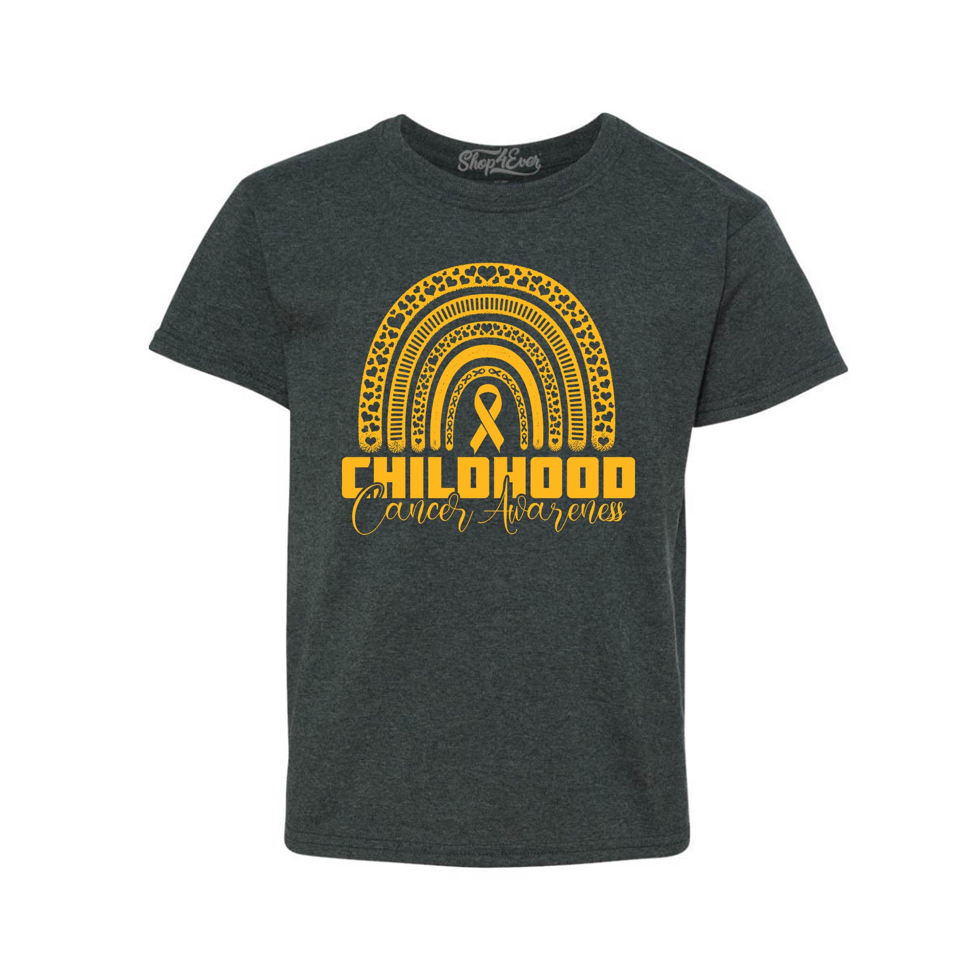 Childhood Cancer Awareness Gold Rainbow Child's T-Shirt Kids Tee
