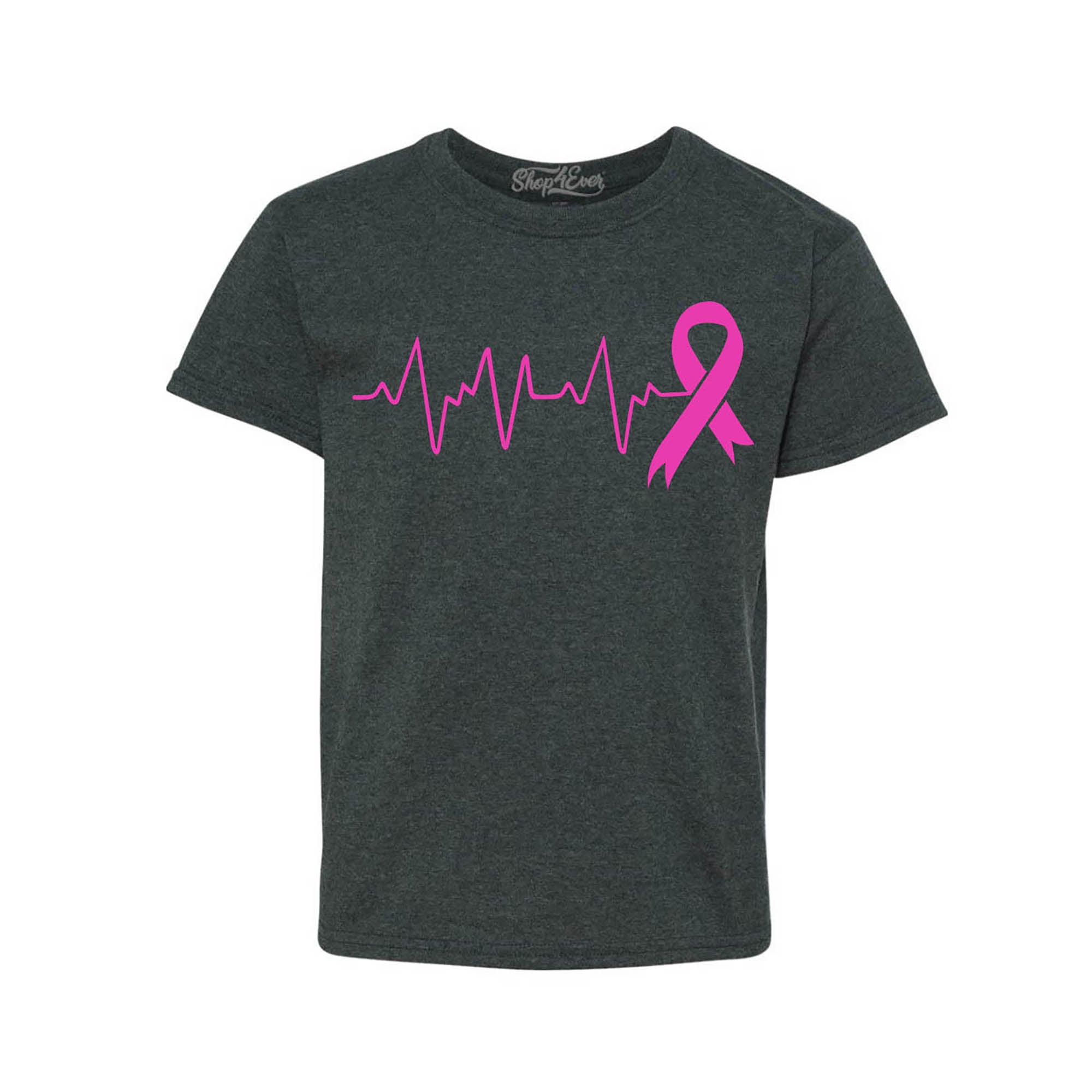 Heartbeat Pink Ribbon Breast Cancer Awareness Youth's T-Shirt