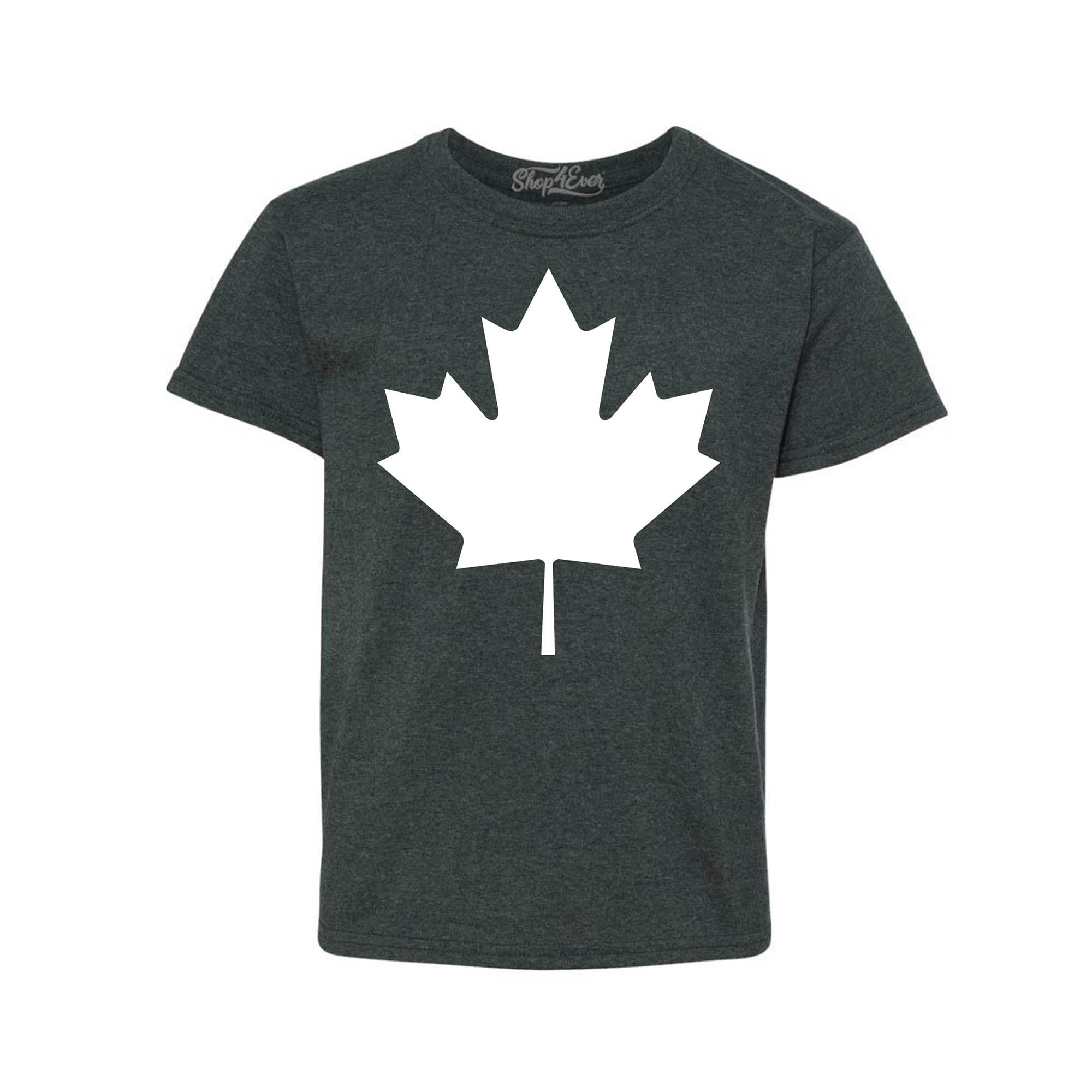 Canada White Maple Leaf Youth's T-Shirt Canadian Child Kids Tee