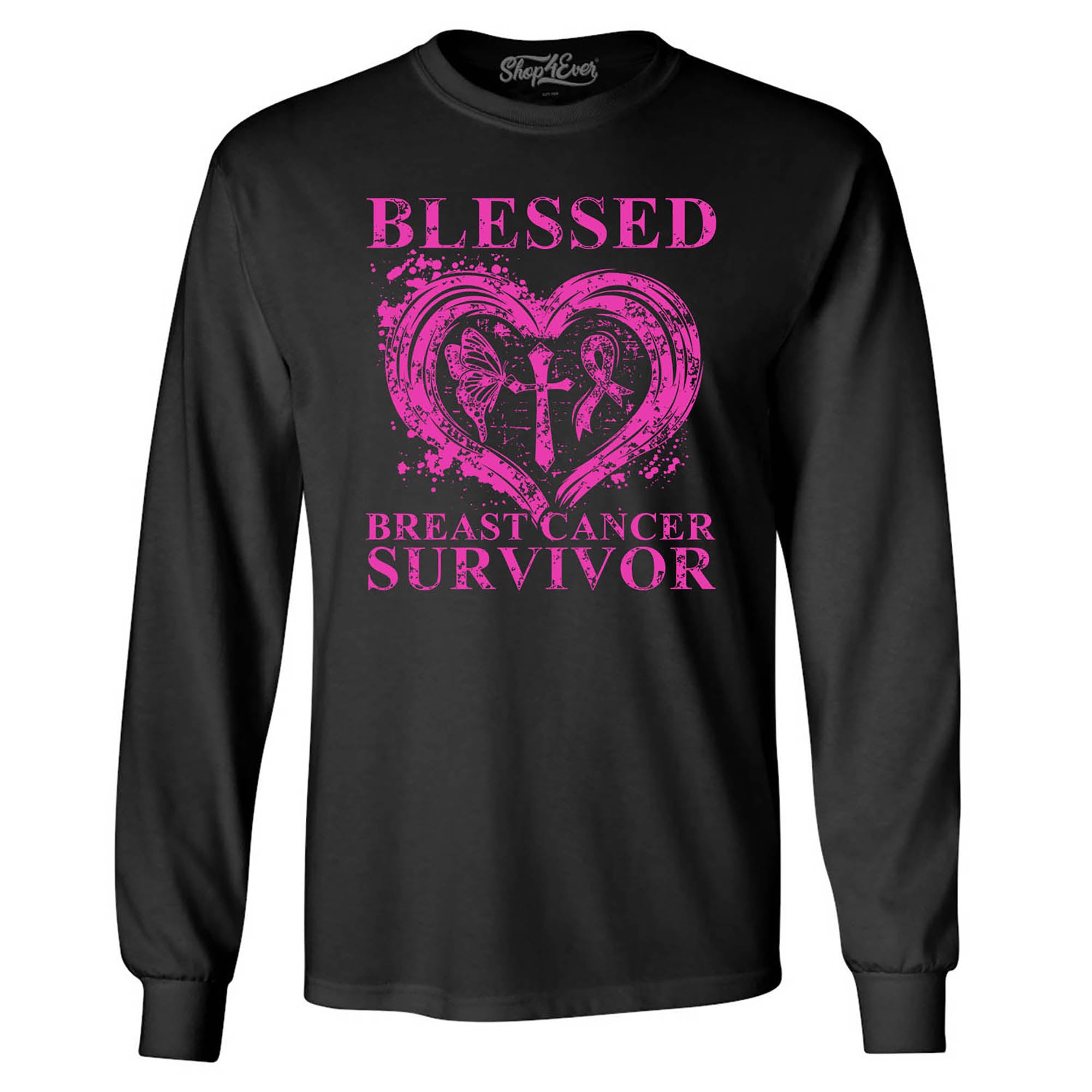 Blessed Breast Cancer Awareness Long Sleeve Shirt
