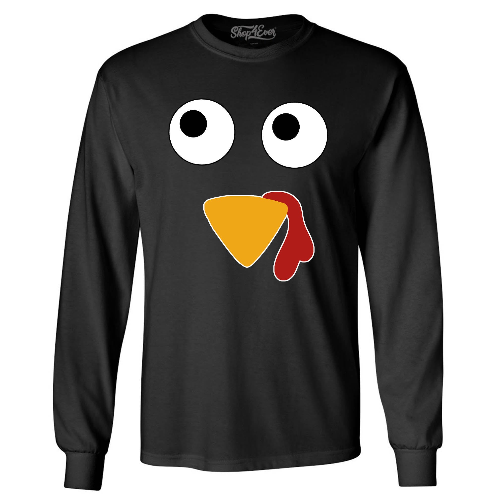 Turkey Face Long Sleeve Shirt Thanksgiving Shirts